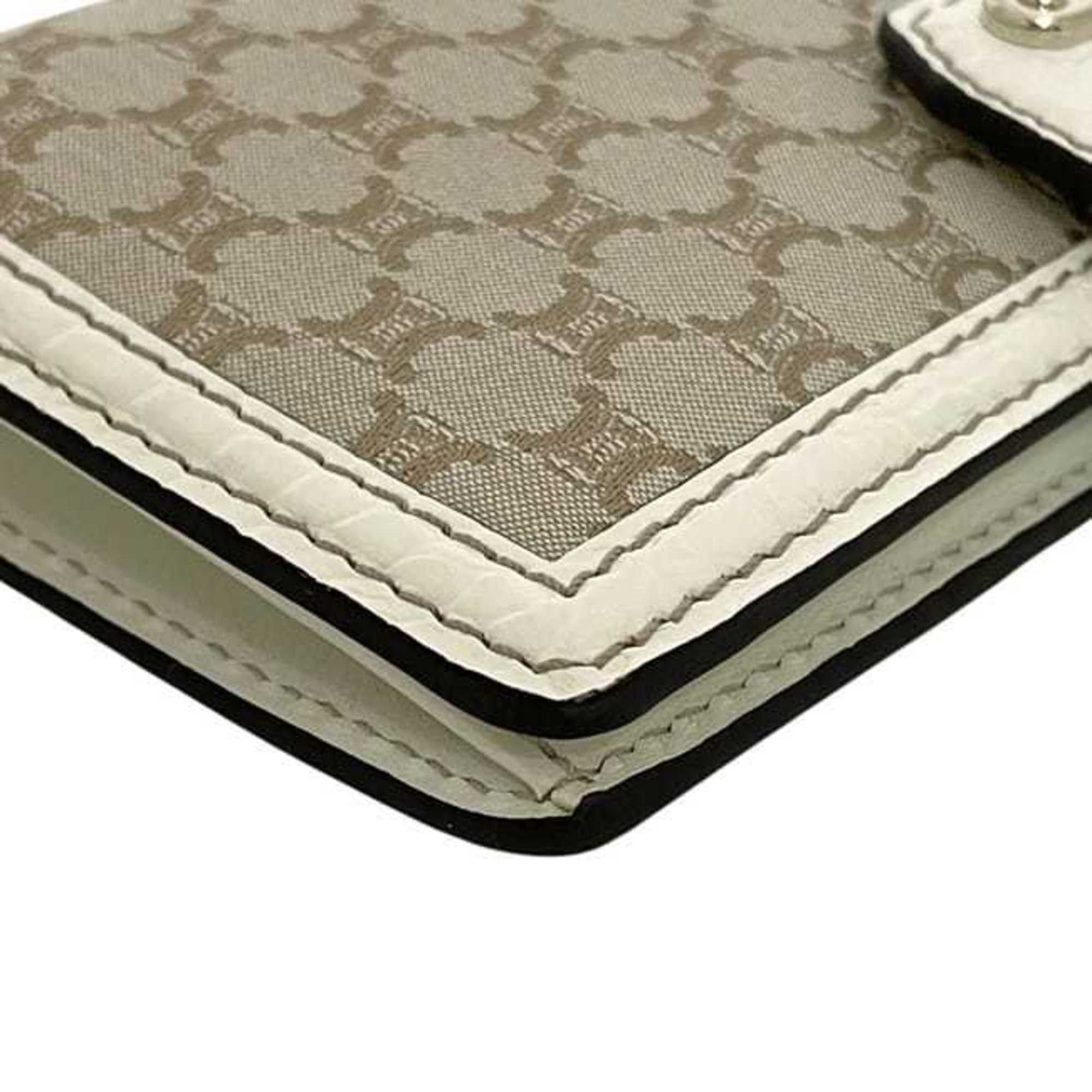 Celine Celine Bifold Long Wallet ec-24585 Beige White Macadam Canvas Leather PP-ST-0087 CELINE Plated Hardware for Men and Women Size ONE SIZE - 5 Thumbnail