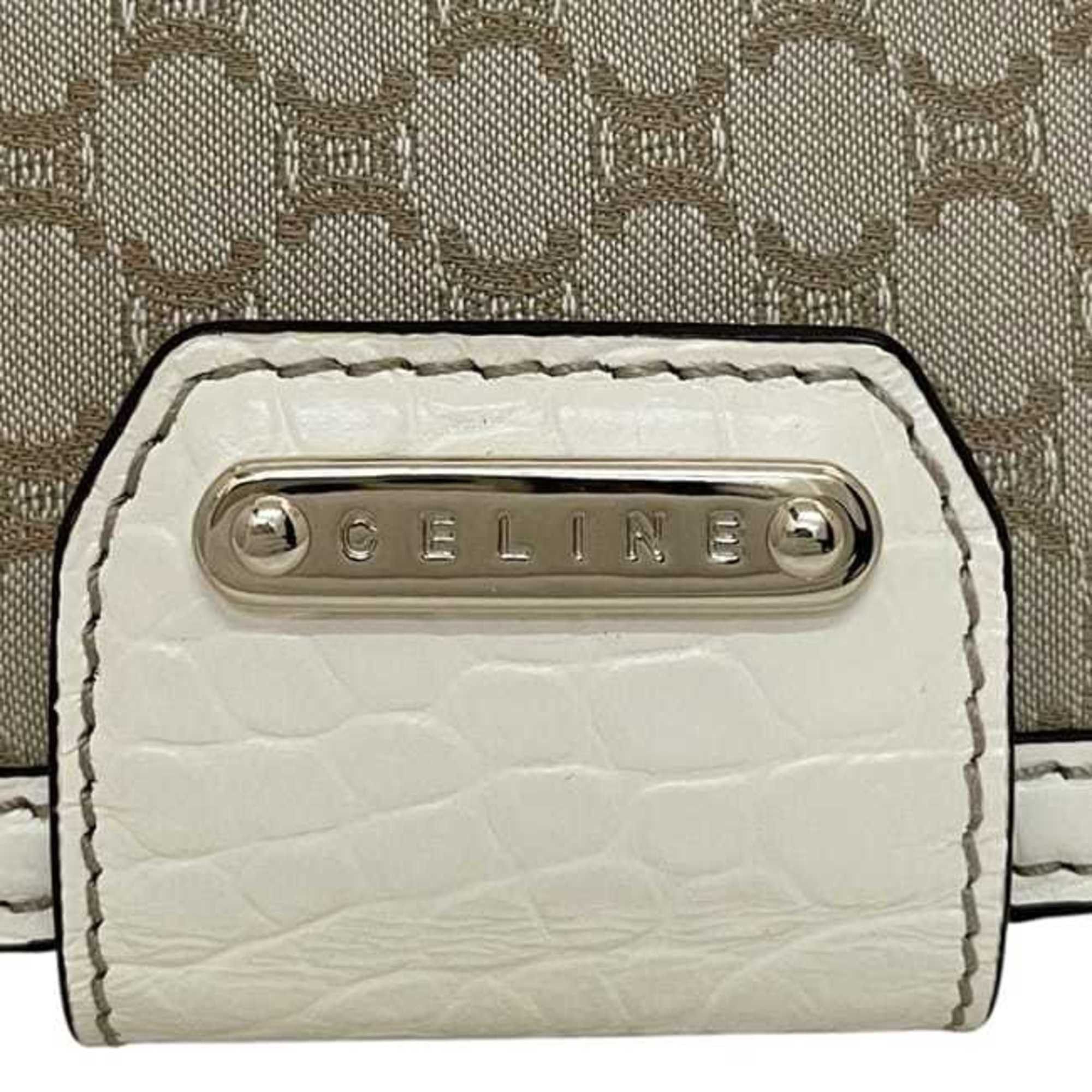 Celine Celine Bifold Long Wallet ec-24585 Beige White Macadam Canvas Leather PP-ST-0087 CELINE Plated Hardware for Men and Women Size ONE SIZE - 4 Thumbnail