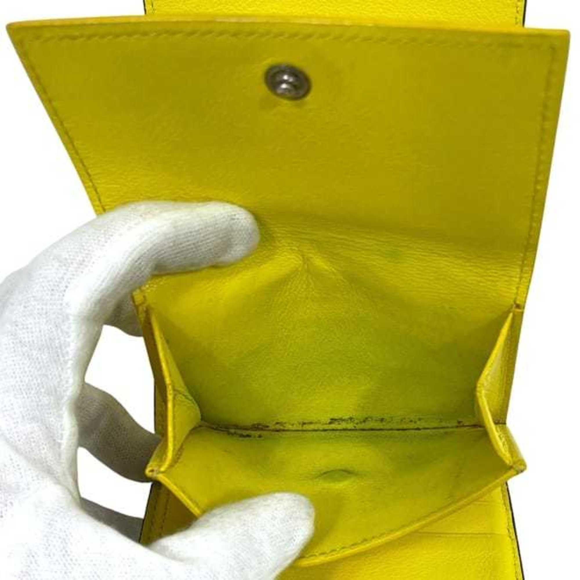 Celine Celine Small Trifold Wallet ec-24531 Gray/Yellow 104903XFL.09SO Folding Leather U-PG-0197 CELINE Compact Mini Gray Women's/Men's Size ONE SIZE - 5 Thumbnail