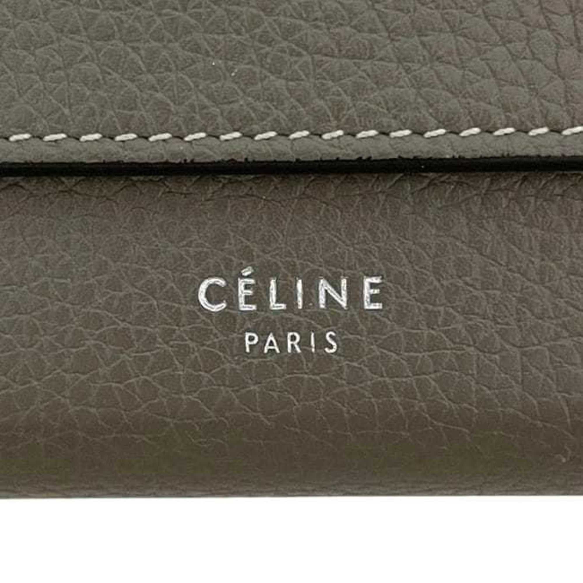 Celine Celine Small Trifold Wallet ec-24531 Gray/Yellow 104903XFL.09SO Folding Leather U-PG-0197 CELINE Compact Mini Gray Women's/Men's Size ONE SIZE - 10 Thumbnail