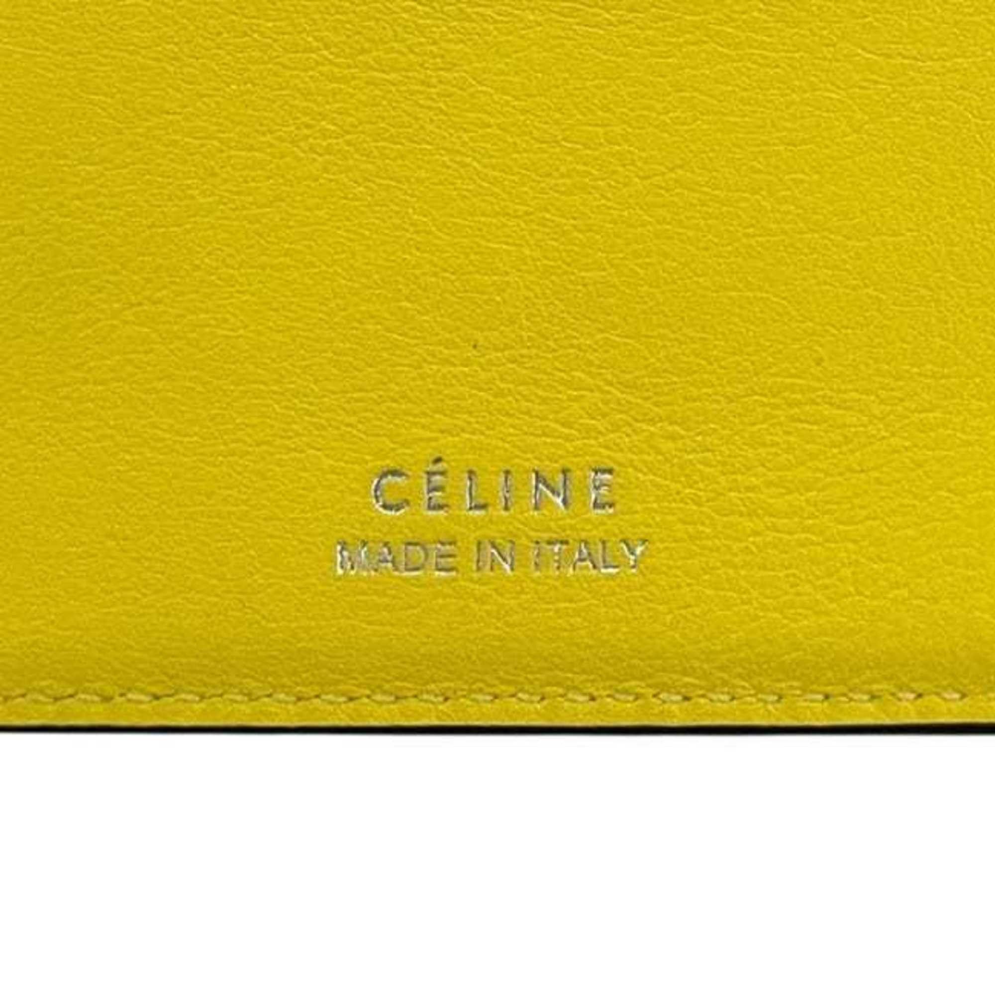 Celine Celine Small Trifold Wallet ec-24531 Gray/Yellow 104903XFL.09SO Folding Leather U-PG-0197 CELINE Compact Mini Gray Women's/Men's Size ONE SIZE - 7 Thumbnail