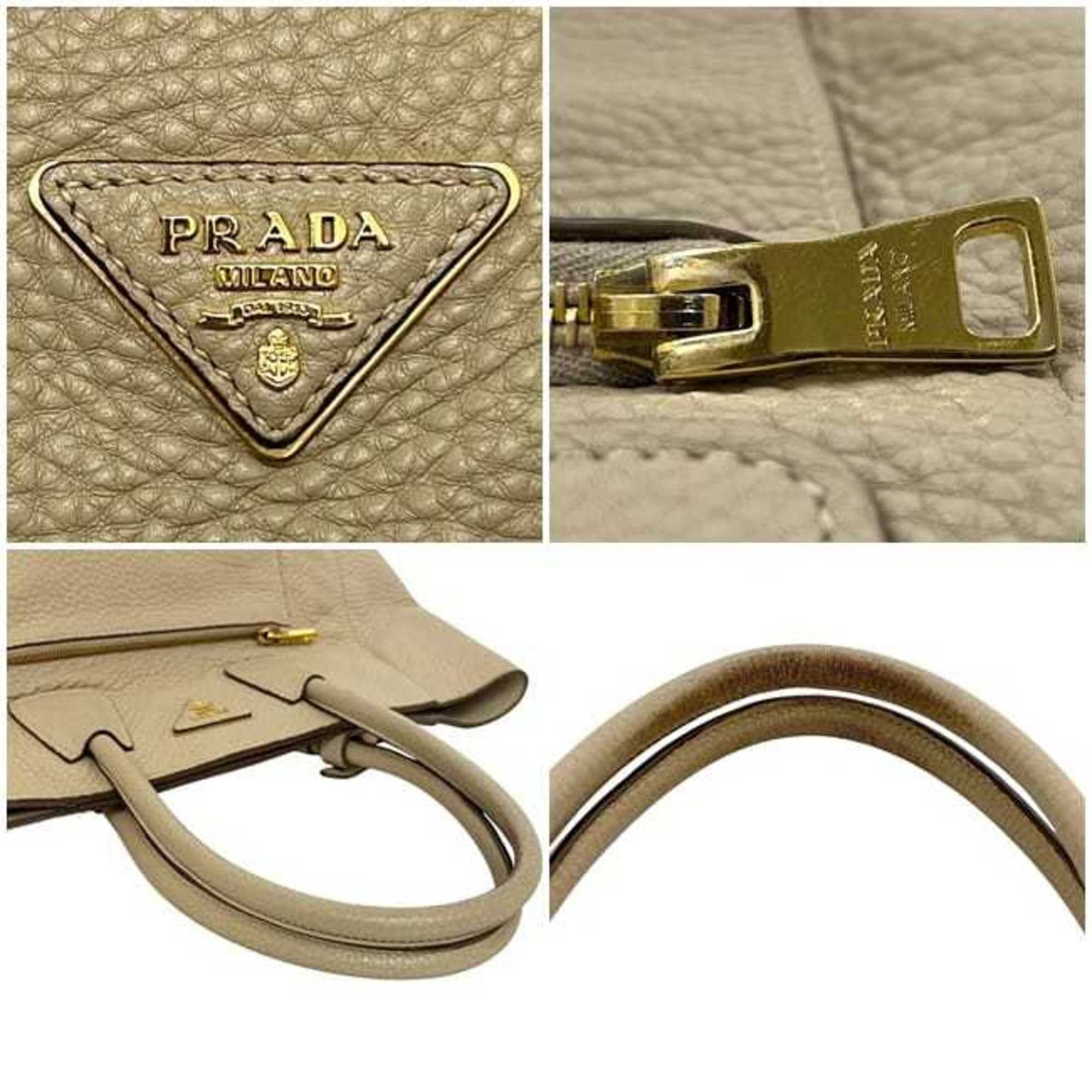 Prada Prada 2-way bag f-24518 Beige SABBIA BN2795 Leather Vitello Dino 204 PRADA Handbag Crossbody Shoulder Bag Triangle Plate Women's Men's Size ONE SIZE - 6 Thumbnail