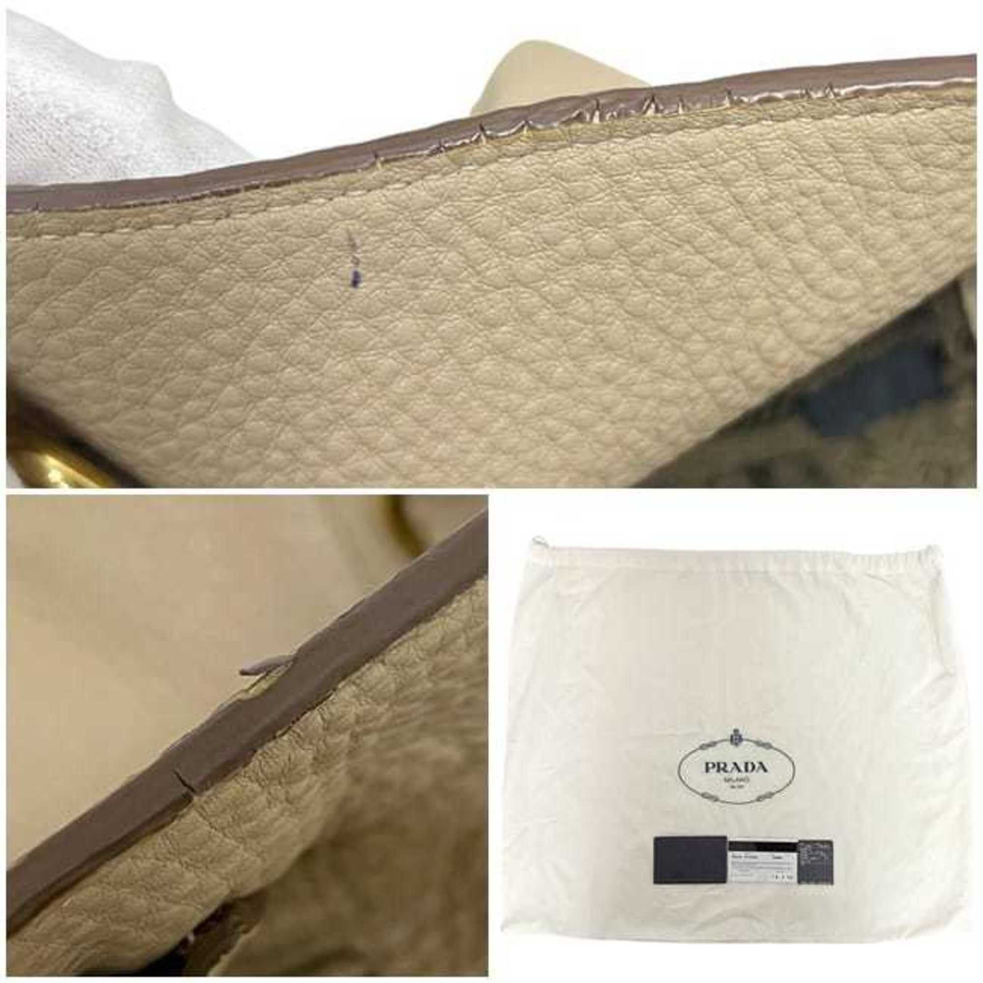 Prada Prada 2-way bag f-24518 Beige SABBIA BN2795 Leather Vitello Dino 204 PRADA Handbag Crossbody Shoulder Bag Triangle Plate Women's Men's Size ONE SIZE - 7 Thumbnail