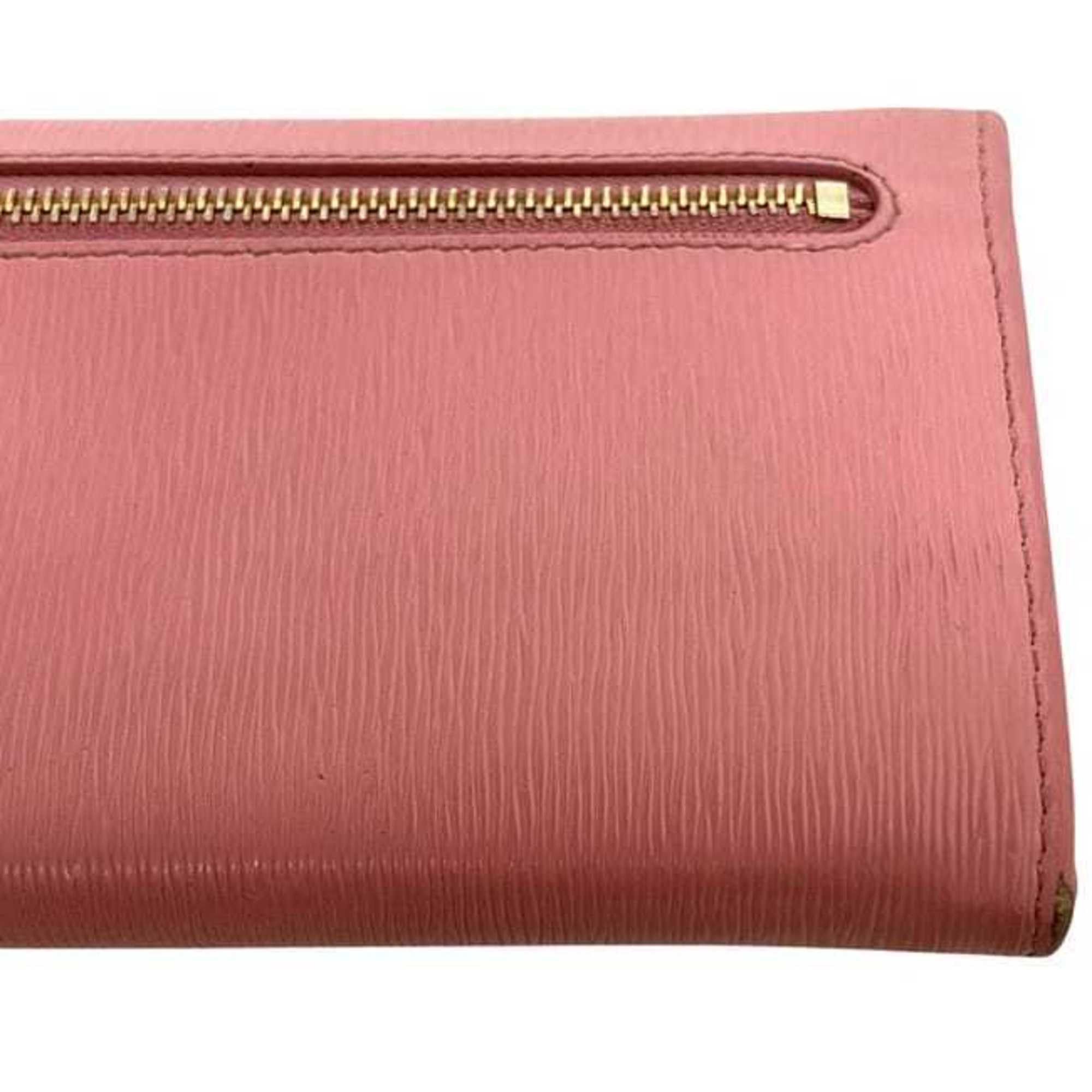 Prada Prada bifold long wallet ec-24468 pink 1MH132 leather with Vitello Move 236 PRADA gold hardware, pass and card slots, women's hardware Size ONE SIZE - 10 Thumbnail