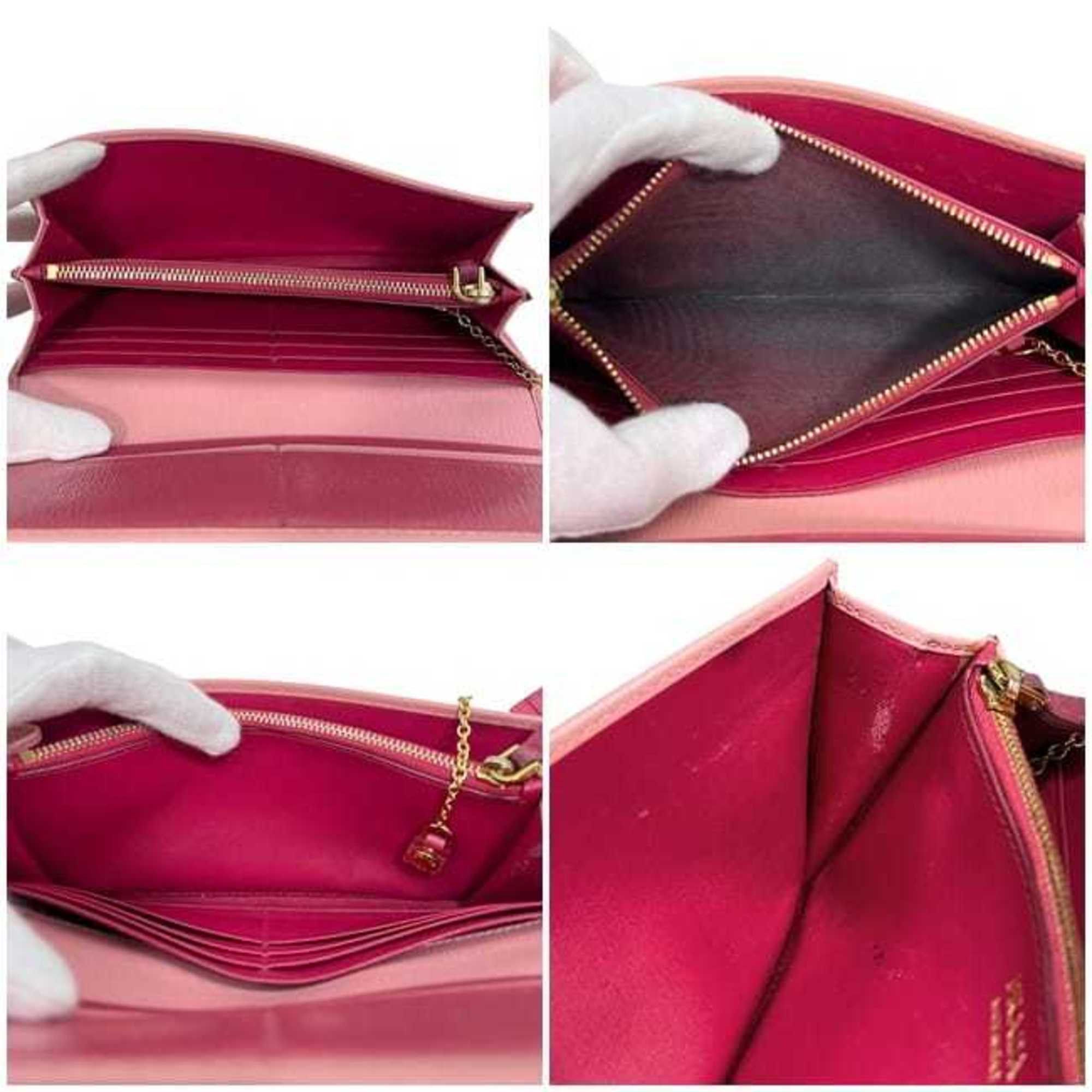 Prada Prada bifold long wallet ec-24468 pink 1MH132 leather with Vitello Move 236 PRADA gold hardware, pass and card slots, women's hardware Size ONE SIZE - 5 Thumbnail