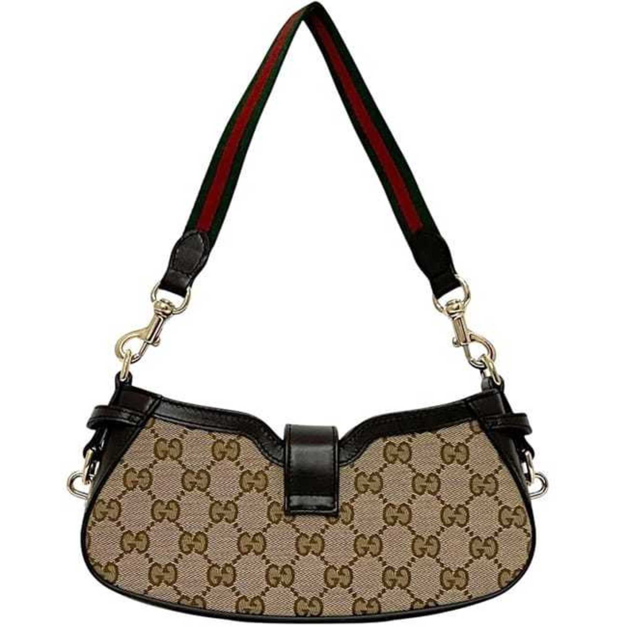 Gucci Gucci Moonside Shoulder Bag f-24565 Beige Brown GG Canvas Sherry 786015 Unused Leather 525040 GUCCI Women's Size ONE SIZE - 4 Thumbnail