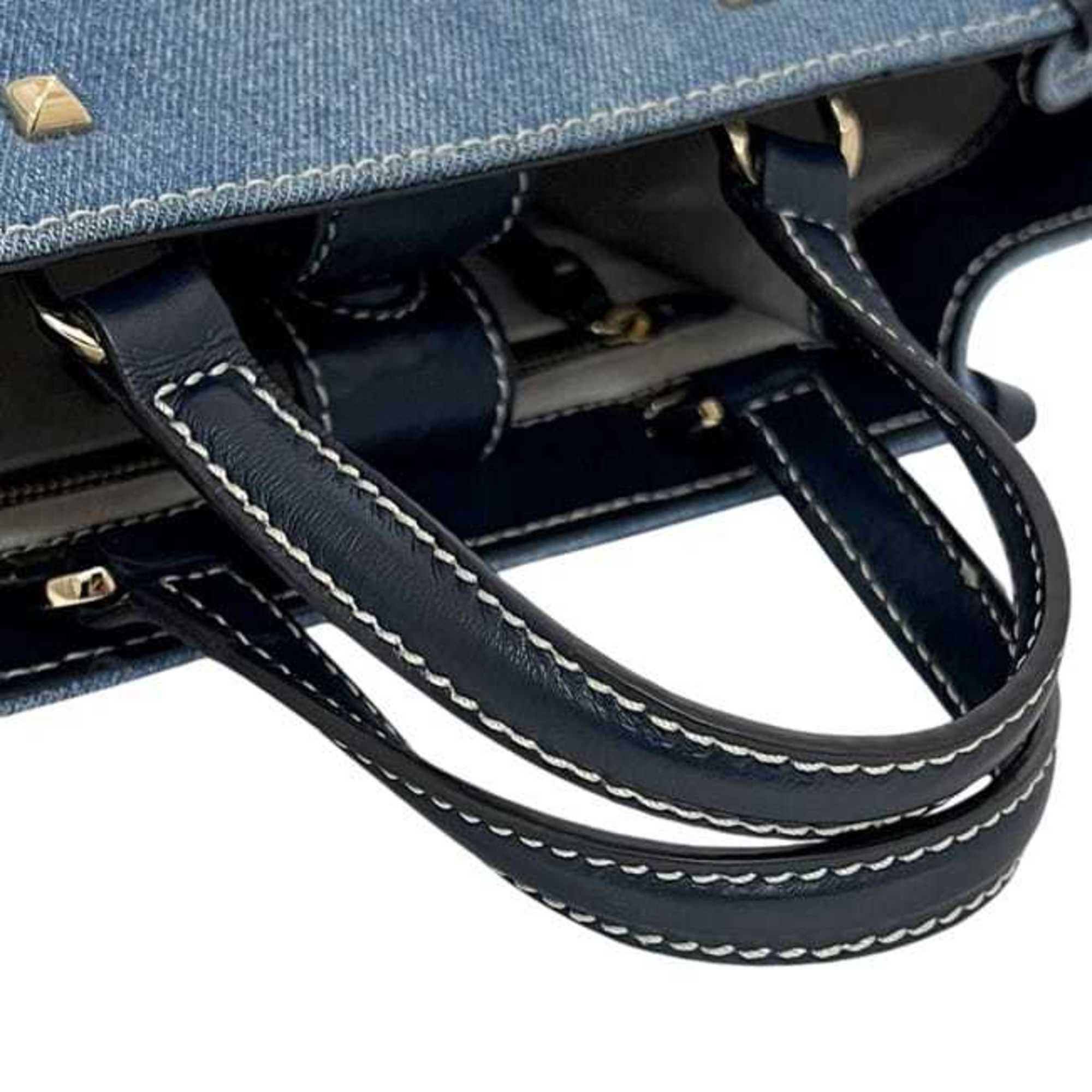 Jimmy Choo Jimmy Choo 2-way bag f-24513 denim blue navy JI1630AW001266 washed leather 55SG JIMMY CHOO handbag crossbody shoulder embroidered women's Size ONE SIZE - 9 Thumbnail