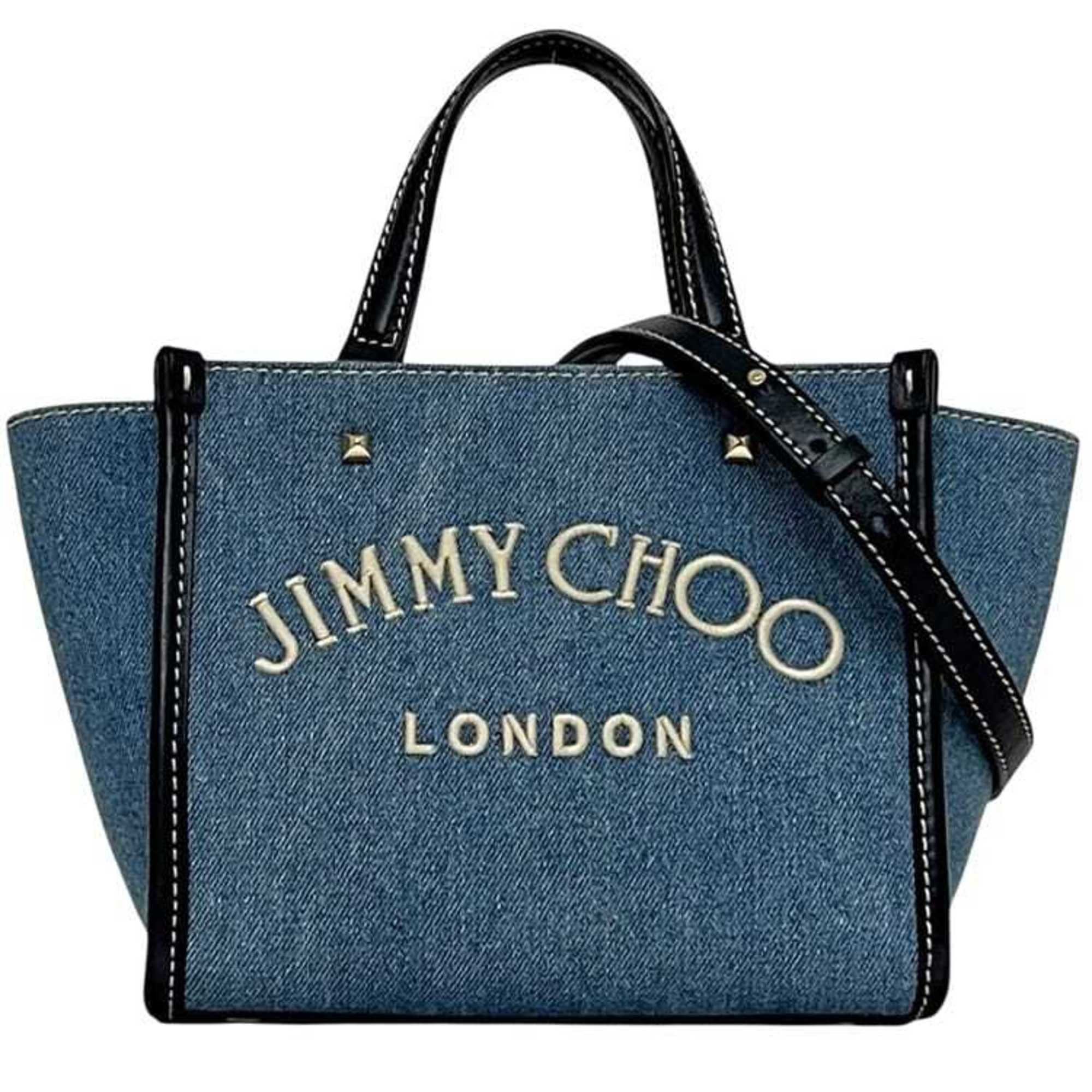 Jimmy Choo Jimmy Choo 2-way bag f-24513 denim blue navy JI1630AW001266 washed leather 55SG JIMMY CHOO handbag crossbody shoulder embroidered women's Size ONE SIZE - 2 Thumbnail