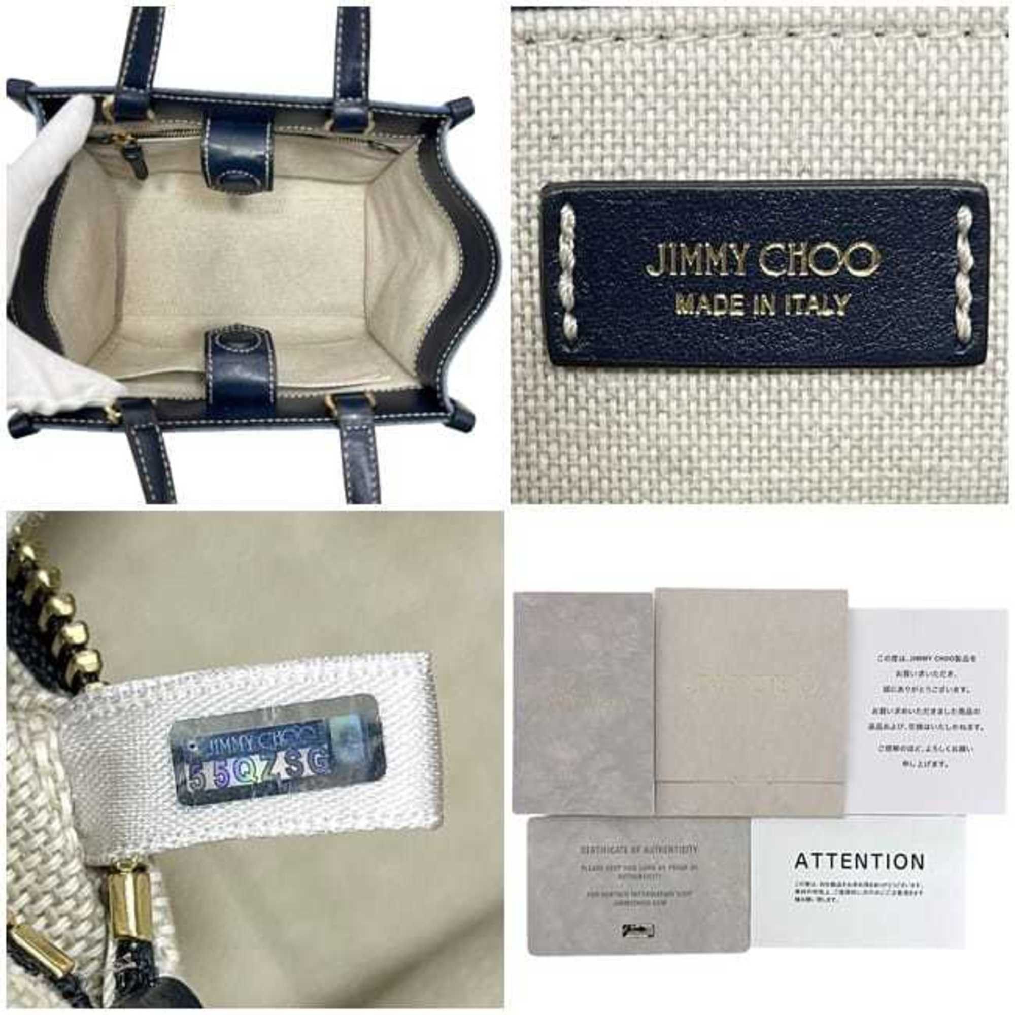 Jimmy Choo Jimmy Choo 2-way bag f-24513 denim blue navy JI1630AW001266 washed leather 55SG JIMMY CHOO handbag crossbody shoulder embroidered women's Size ONE SIZE - 4 Thumbnail