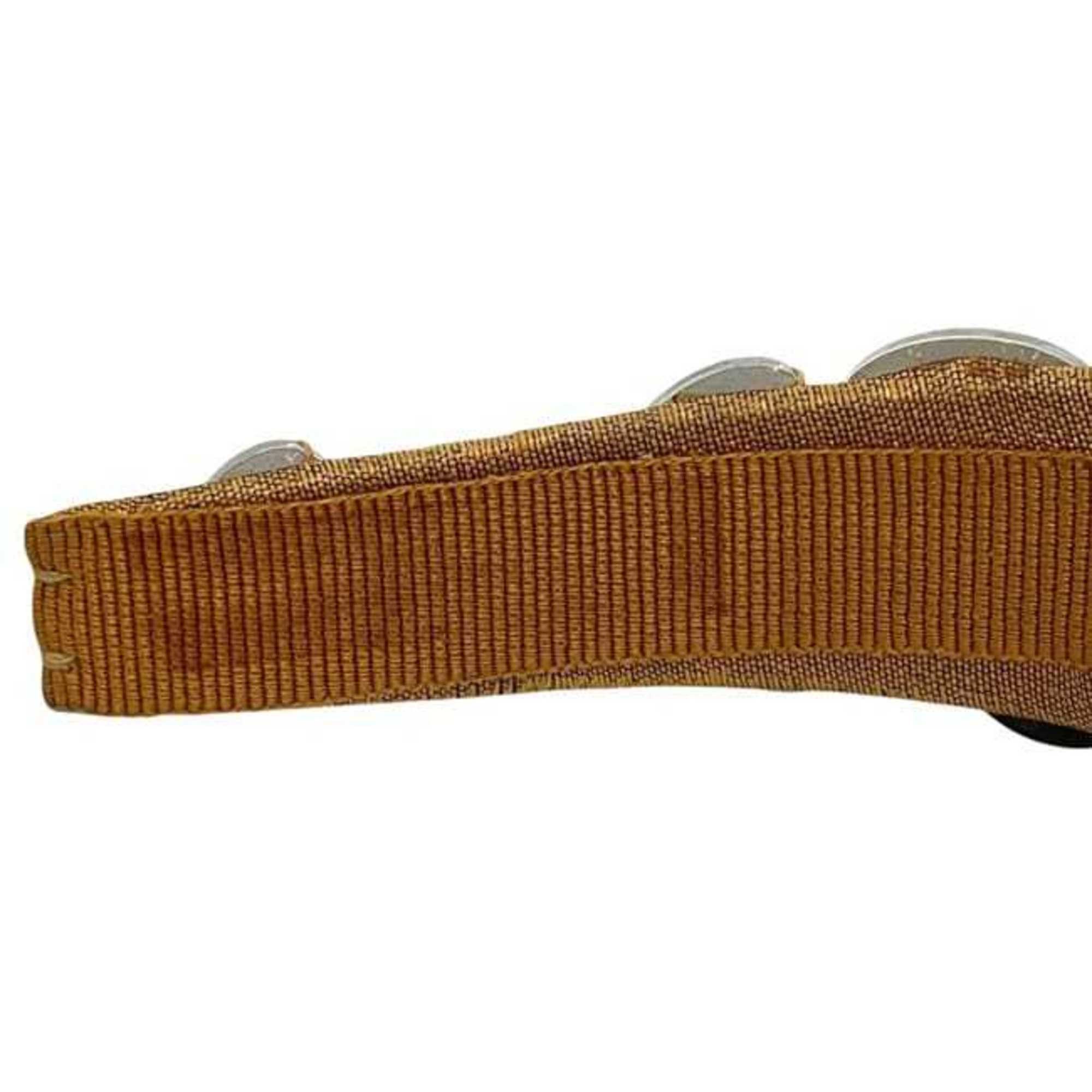 Miu Miu Miu Miu Miu headband ec-24536 beige silver canvas plastic hair mirror dot women's Size ONE SIZE - 7 Thumbnail