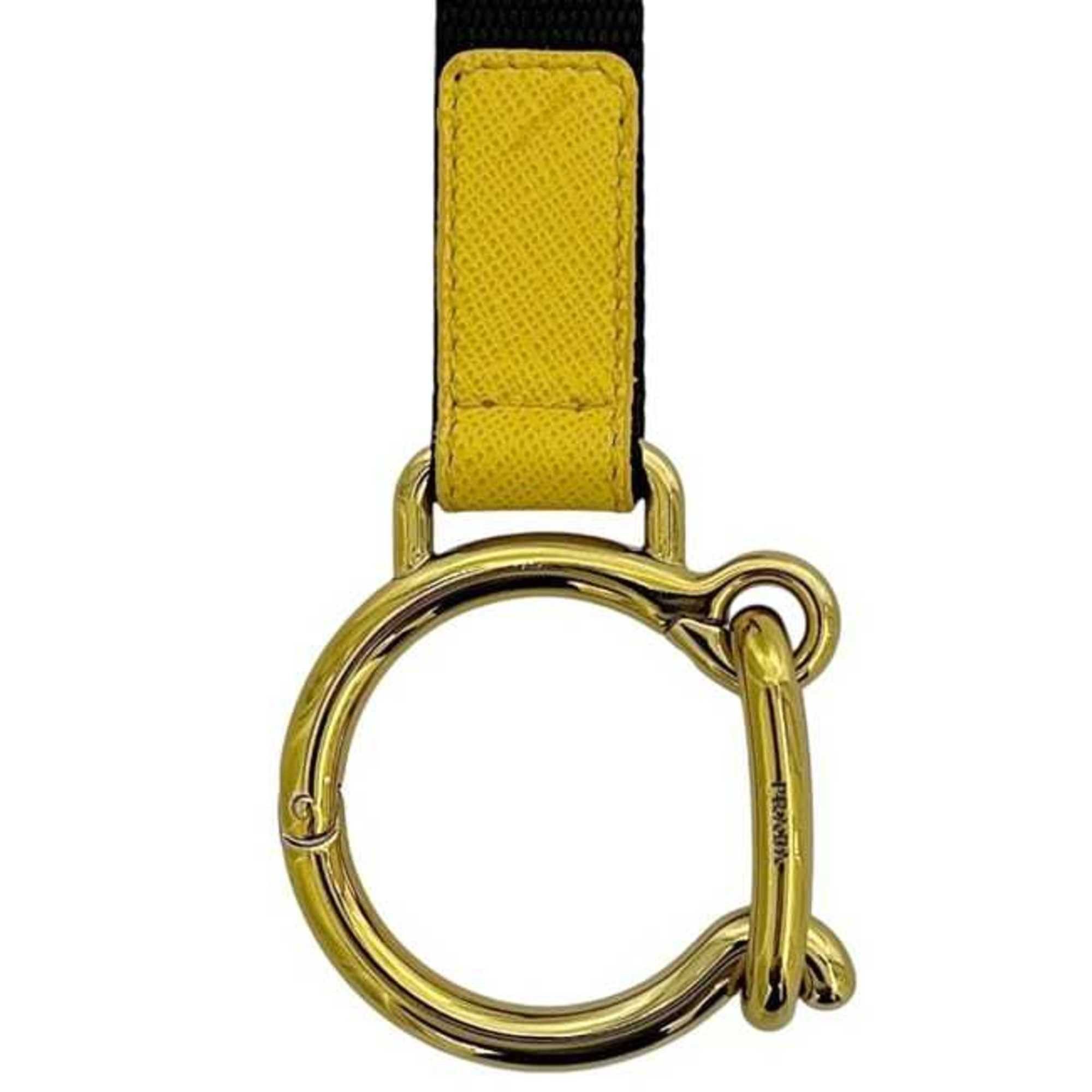 Prada Prada neck strap ec-24485 Black Yellow COLORI VARI 9Y0WM7 Unused nylon and Saffiano leather strap, two-tone black, for men women Size ONE SIZE - 7 Thumbnail
