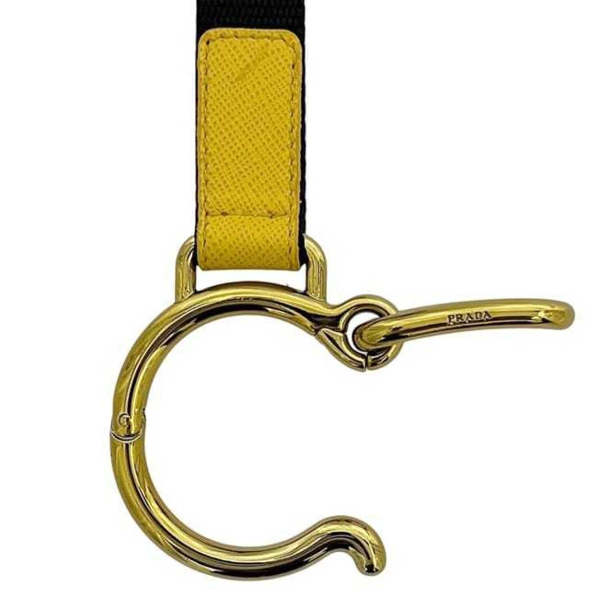 Prada Prada neck strap ec-24485 Black Yellow COLORI VARI 9Y0WM7 Unused nylon and Saffiano leather strap, two-tone black, for men women Size ONE SIZE - 8 Thumbnail