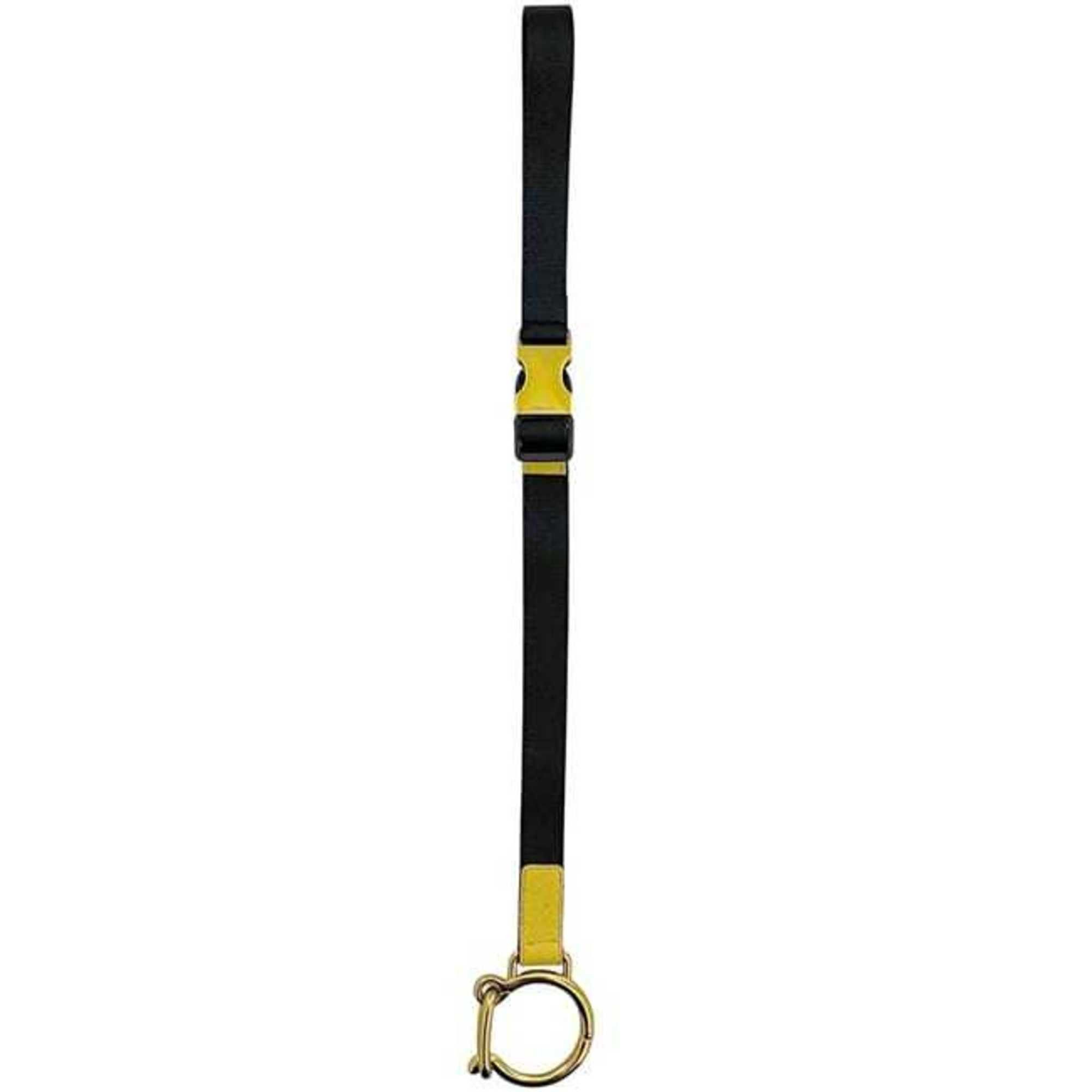 Prada Prada neck strap ec-24485 Black Yellow COLORI VARI 9Y0WM7 Unused nylon and Saffiano leather strap, two-tone black, for men women Size ONE SIZE - 3 Thumbnail