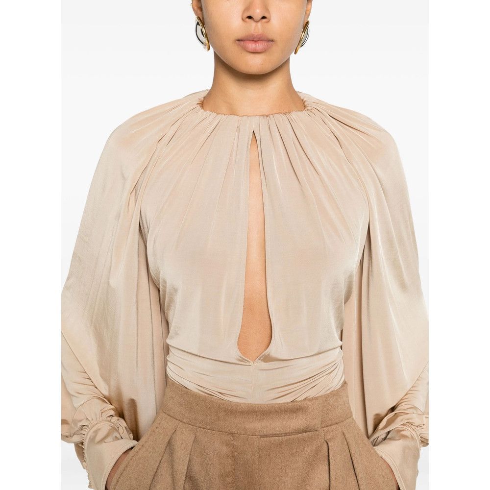 Salvatore Ferragamo Ferragamo NEUTRALS Tops - Blouses Size S / US 4 / IT 40 - 3 Thumbnail