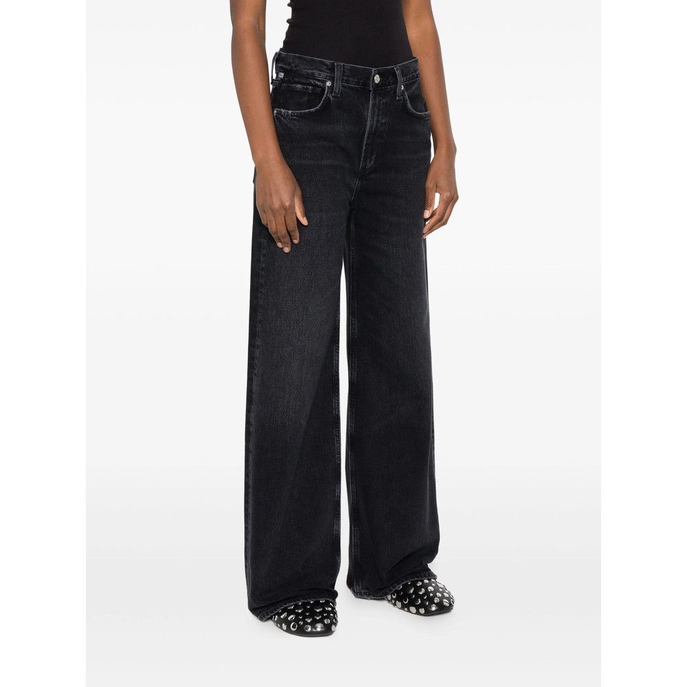 Citizens Of Humanity Citizens Of Humanity BLACK Denim - Wide-Leg Jeans Size 27" / US 4 / IT 40 - 4 Thumbnail