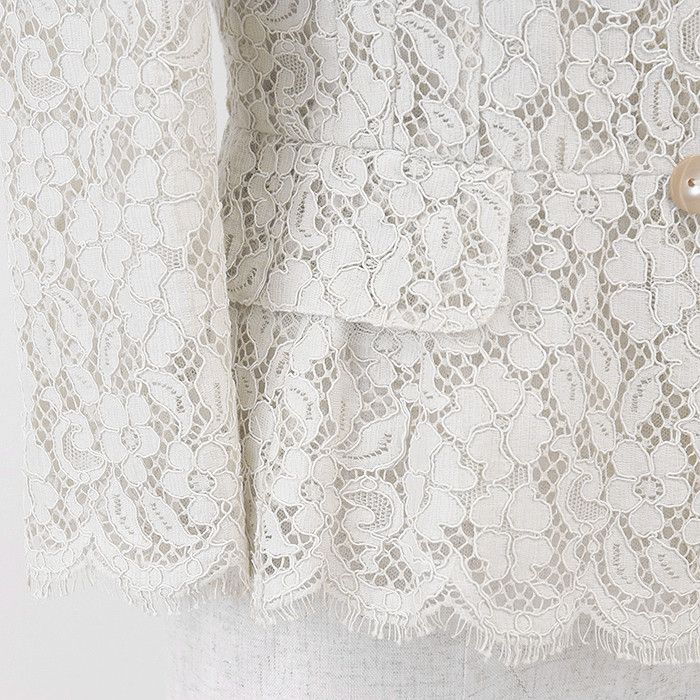Dolce & Gabbana Dolce & Gabbana Dolce&Gabbana Floral Full Lace Cotton Blend Jacket Cotton Outerwear DUTY FREE for USA Size ONE SIZE - 4 Thumbnail