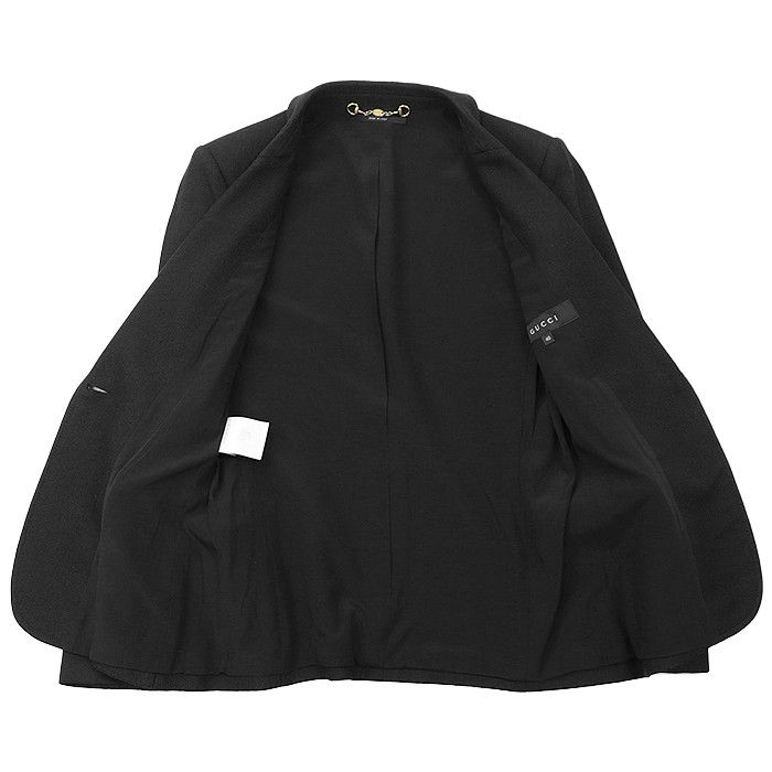 Gucci Gucci Gucci Crepe 100% Rayon Tailored Jacket Leather Outerwear DUTY FREE for USA Size ONE SIZE - 7 Thumbnail