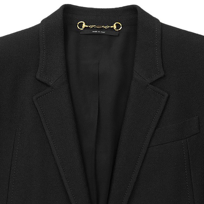 Gucci Gucci Gucci Crepe 100% Rayon Tailored Jacket Leather Outerwear DUTY FREE for USA Size ONE SIZE - 6 Thumbnail