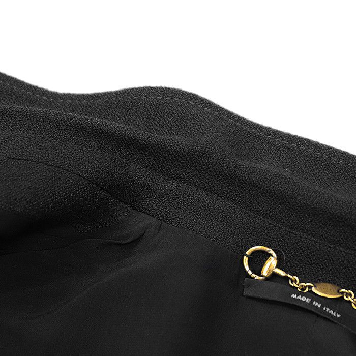Gucci Gucci Gucci Crepe 100% Rayon Tailored Jacket Leather Outerwear DUTY FREE for USA Size ONE SIZE - 8 Thumbnail