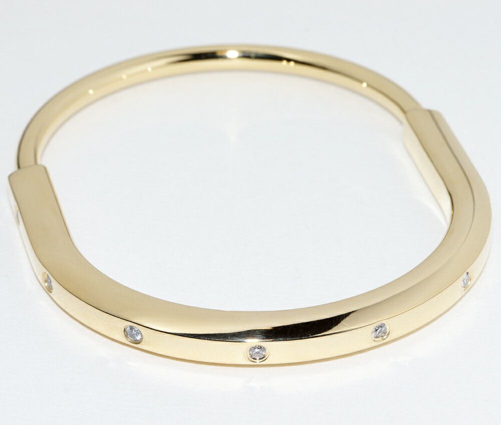 Tiffany & Co. Tiffany & Co. Tiffany Lock Au750 Diamond Bracelet Crocodile skin Bangle DUTY FREE for USA Size ONE SIZE - 4 Thumbnail