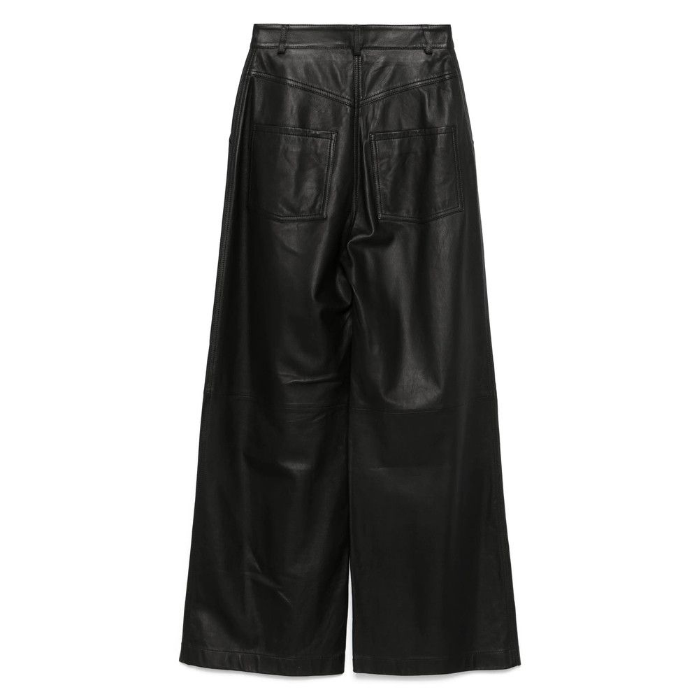 Yves Salomon Yves Salomon BLACK Trousers - Straight Trousers Size 30" / US 8 / IT 44 - 2 Thumbnail
