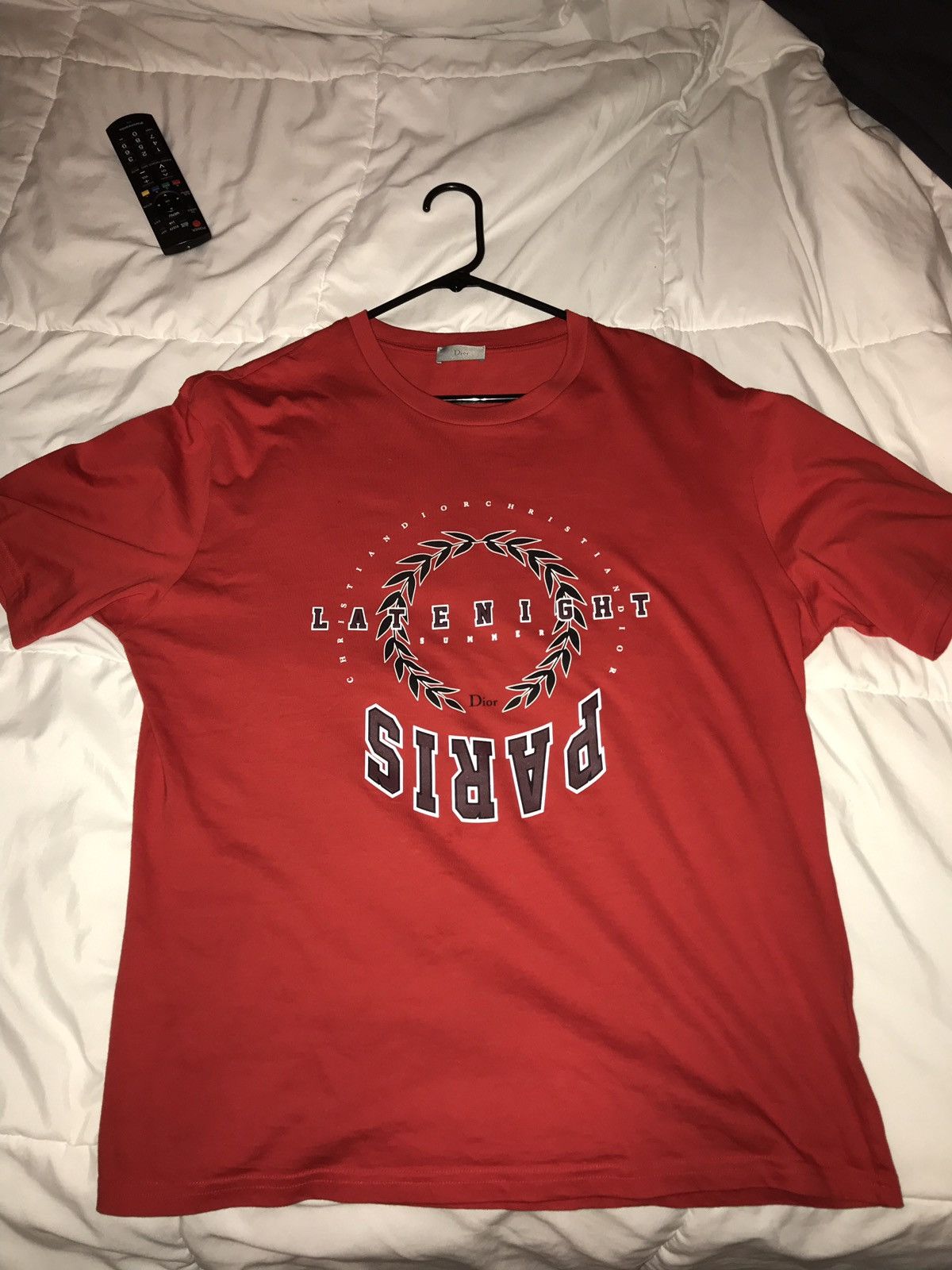 Dior Dior 'Late Night Paris' Red Cotton SS Tee | Grailed
