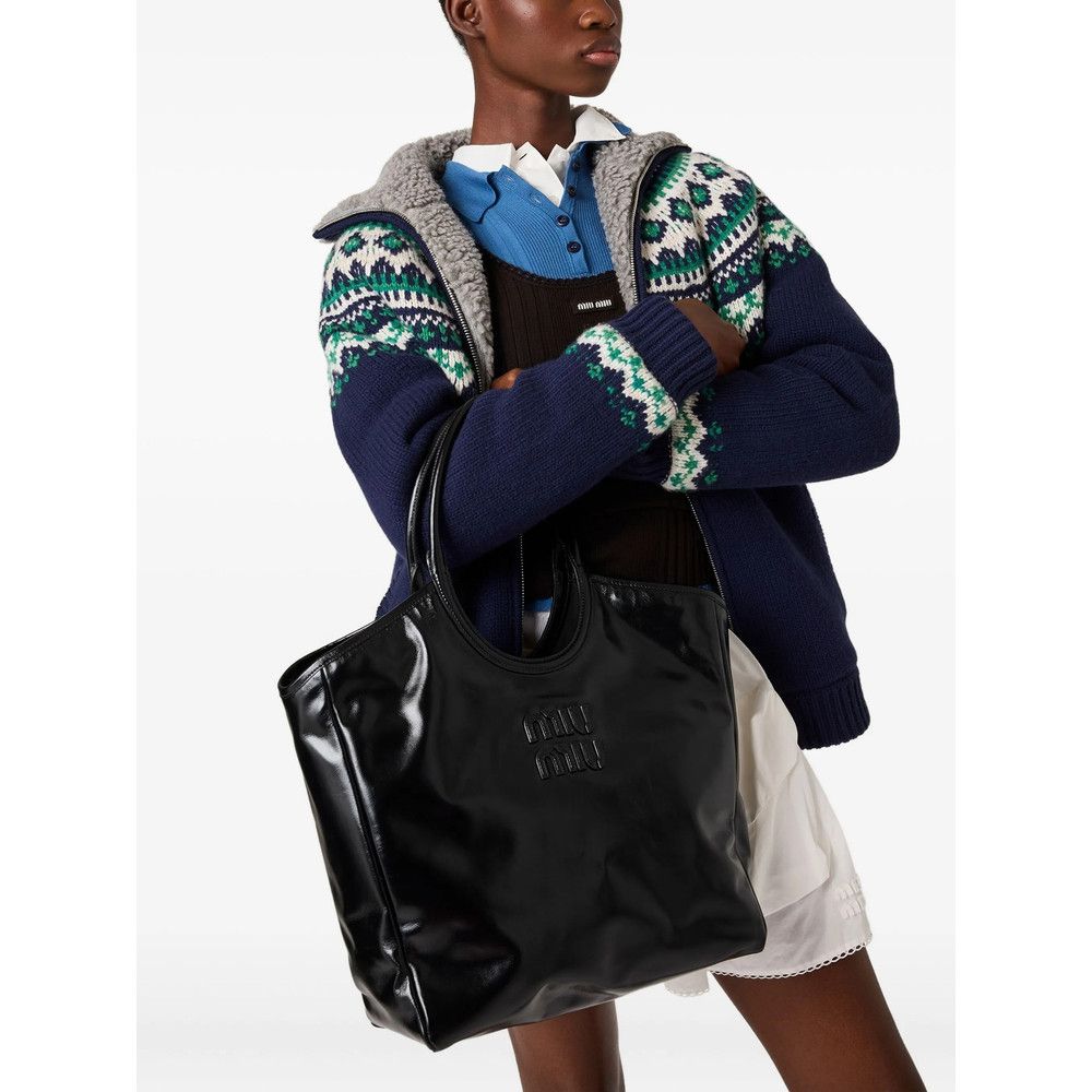 Miu Miu Miu Miu BLACK Tote Bags Size ONE SIZE - 4 Thumbnail