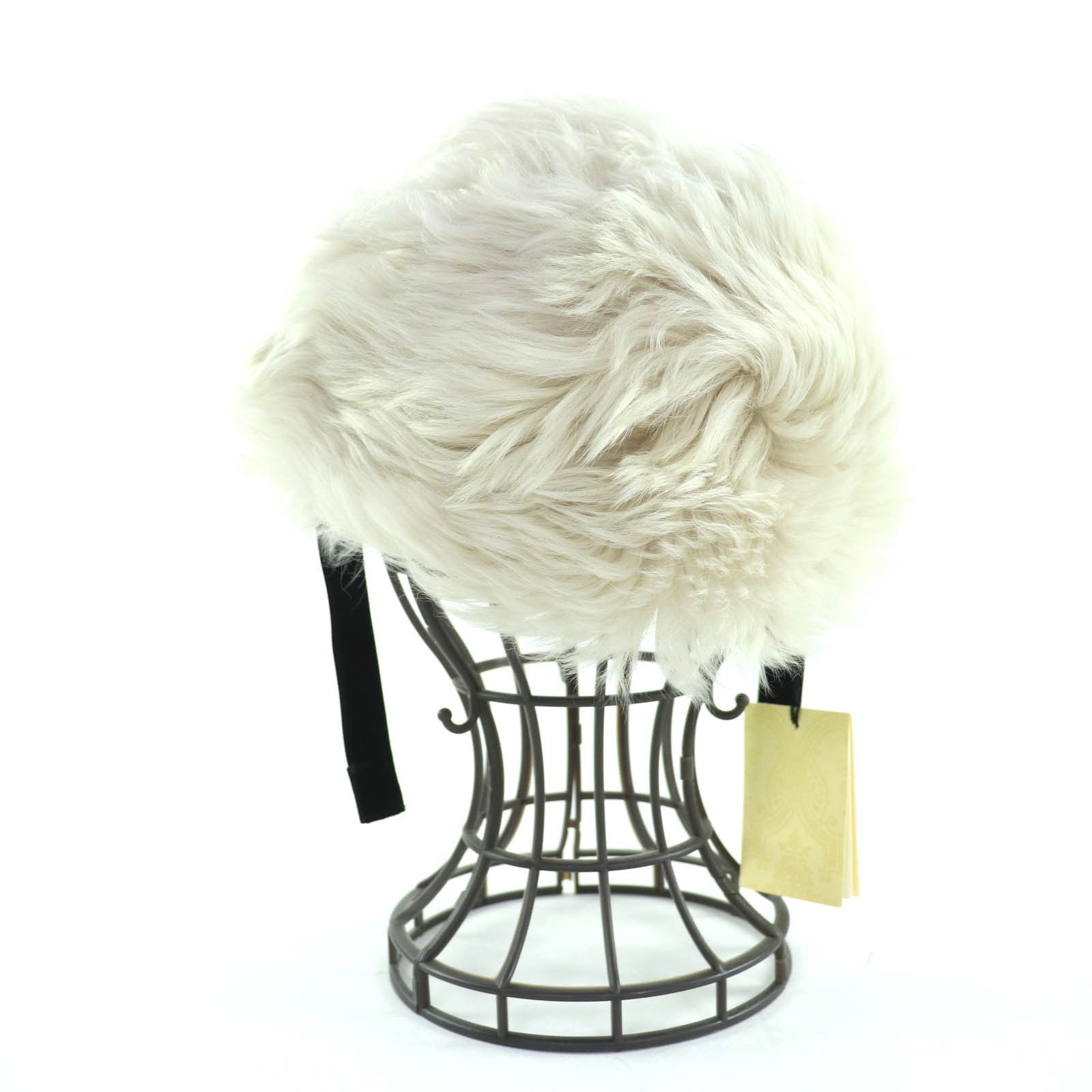 Gucci Gucci Gucci GGMetal Lamb Fur Hat Natural Material Hats 763498 DUTY FREE for USA Size ONE SIZE - 5 Thumbnail