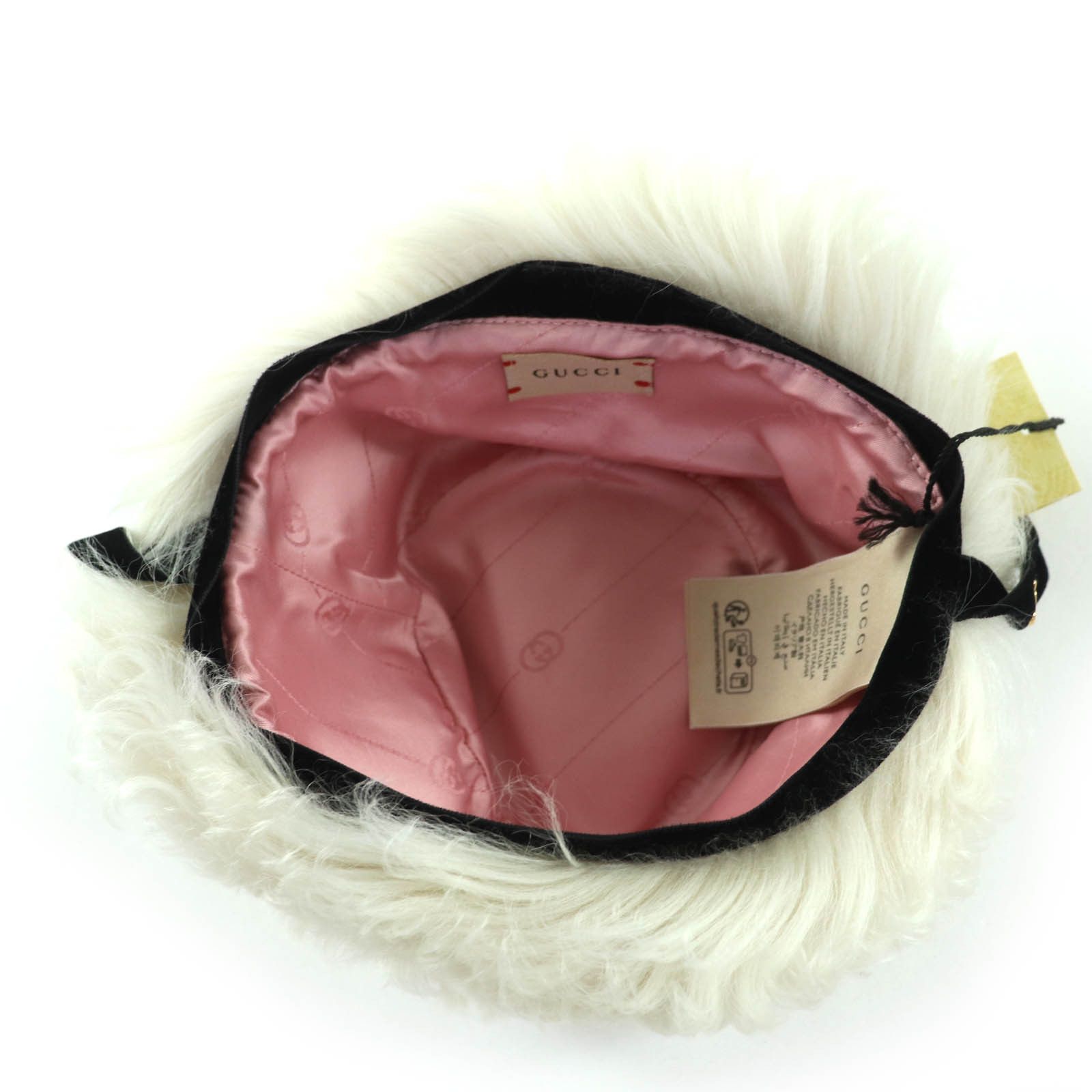Gucci Gucci Gucci GGMetal Lamb Fur Hat Natural Material Hats 763498 DUTY FREE for USA Size ONE SIZE - 6 Thumbnail