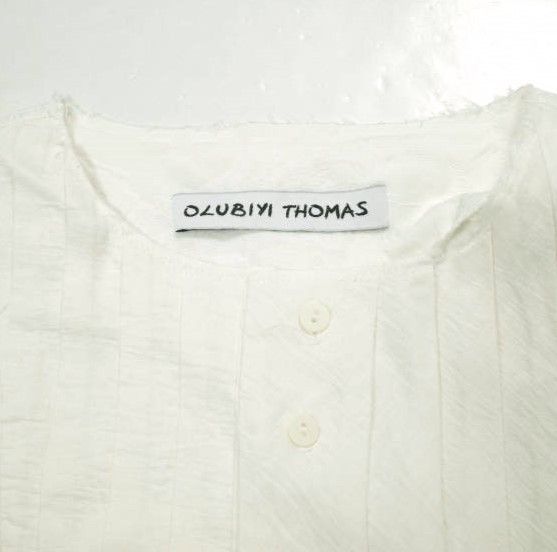 Other Other OLUBIYI THOMAS Pleated Bib Shirt Cotton Rayon Shirt Cotton Dress Shirt DUTY FREE for USA Size ONE SIZE - 5 Thumbnail