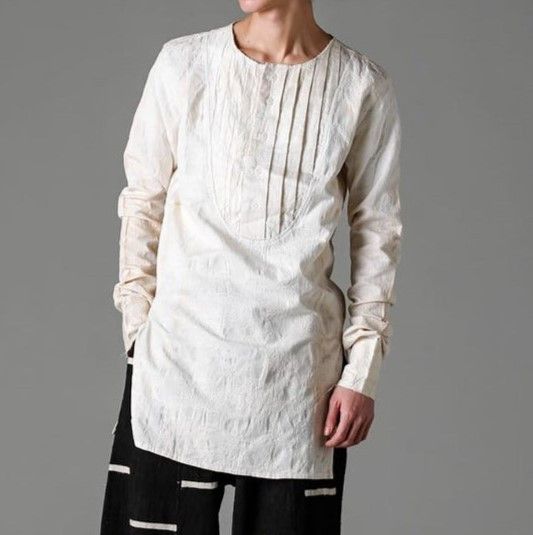 Other Other OLUBIYI THOMAS Pleated Bib Shirt Cotton Rayon Shirt Cotton Dress Shirt DUTY FREE for USA Size ONE SIZE - 3 Thumbnail