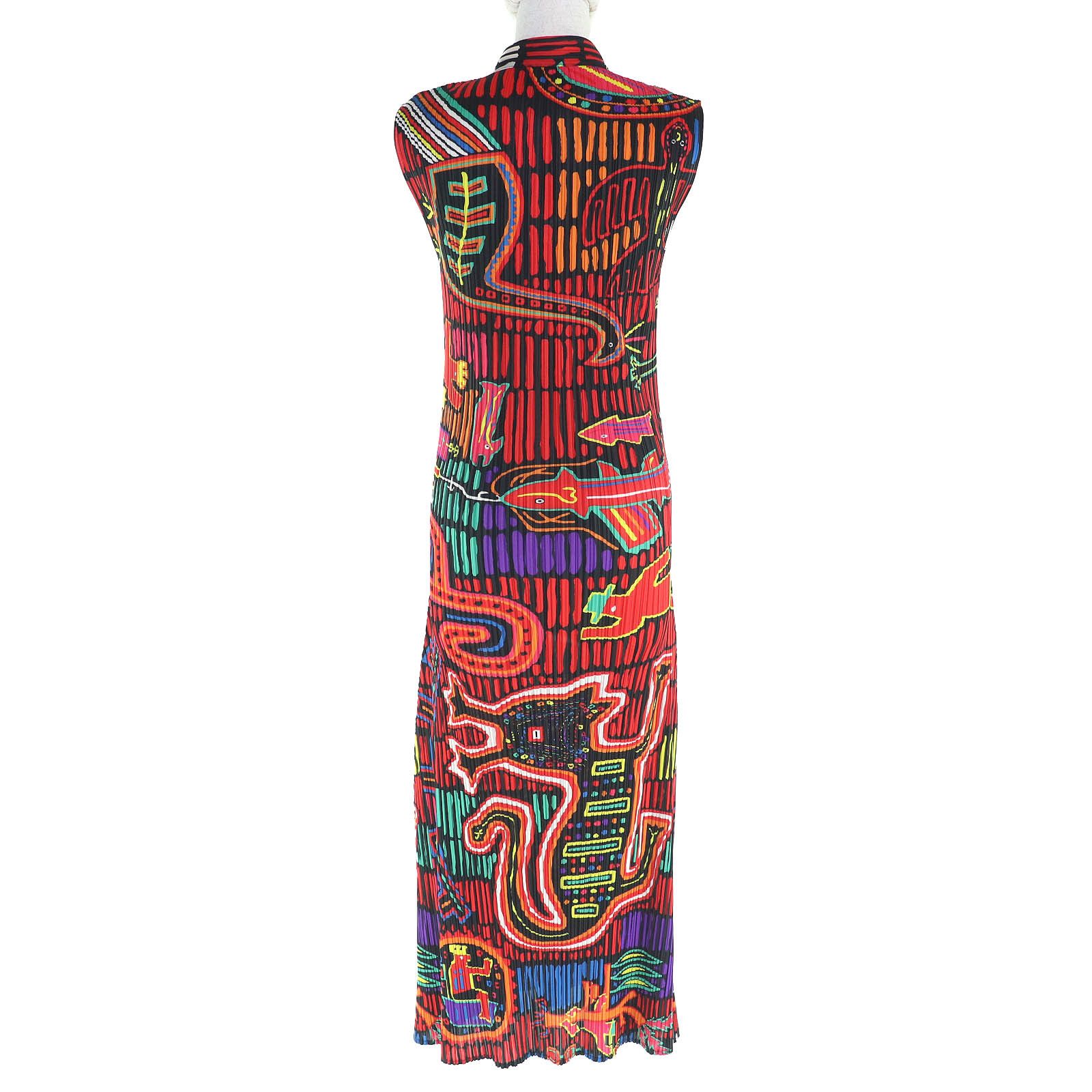 Issey Miyake Issey Miyake PLEATS PLEASE All-over print Chinese animal Dress Others Dresses PP22-JH717 DUTY FREE for USA Size ONE SIZE - 3 Thumbnail