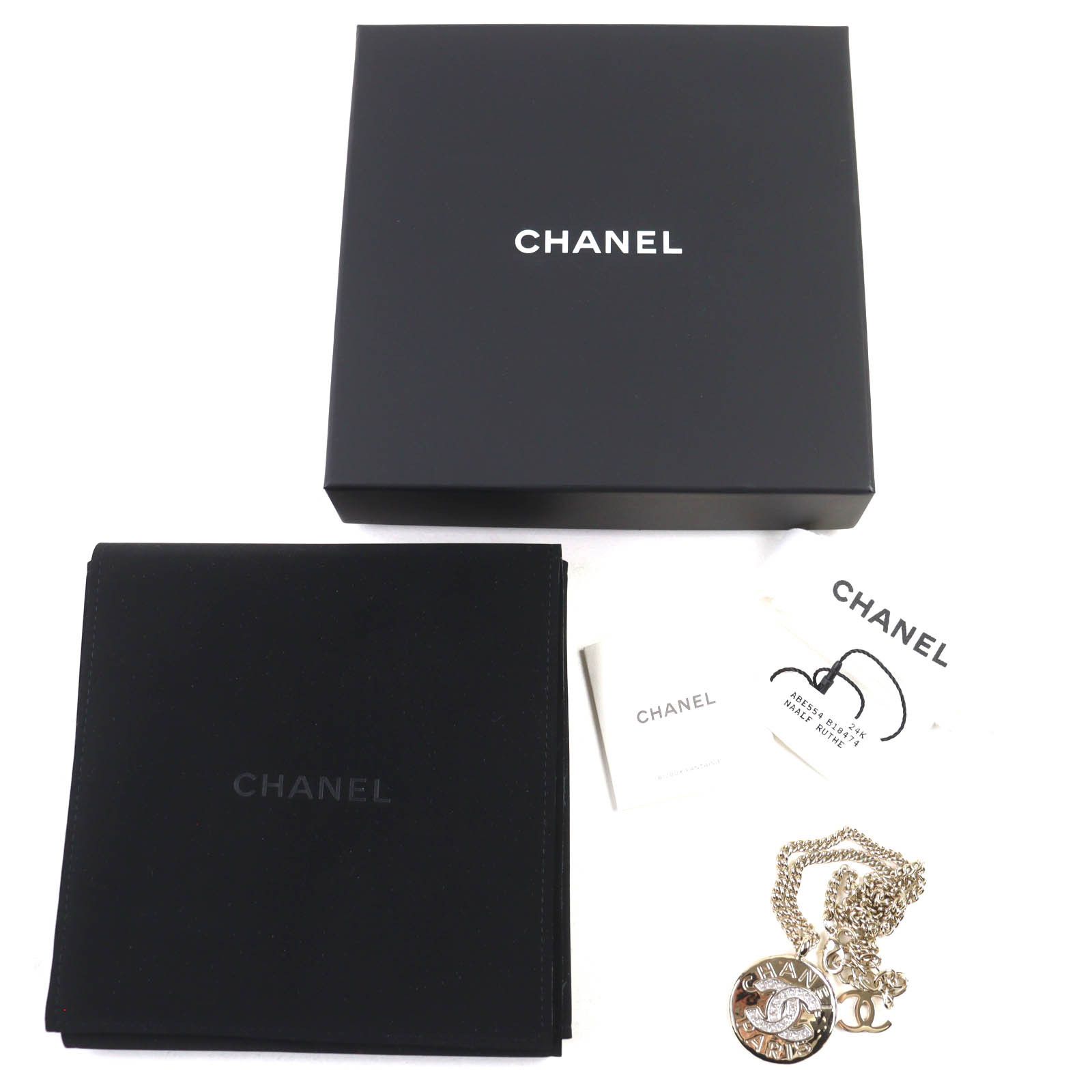 Chanel Chanel Chanel COCO Mark Rhinestone Logo Medal Necklace Metal Necklace DUTY FREE for USA Size ONE SIZE - 2 Thumbnail