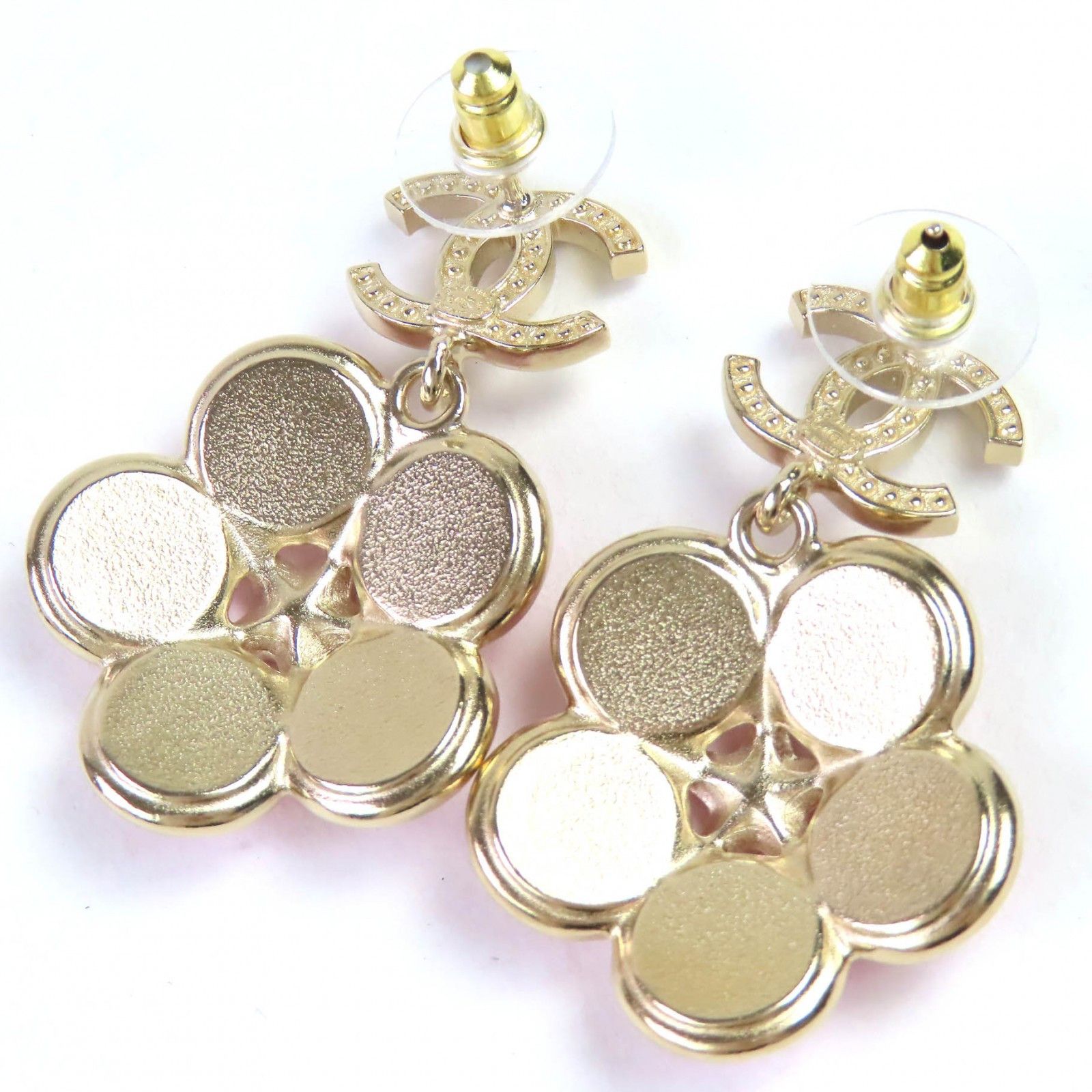 Chanel Chanel Chanel COCO Mark Rhinestone Flower Earrings Metal Earrings ABE285 DUTY FREE for USA Size ONE SIZE - 3 Thumbnail