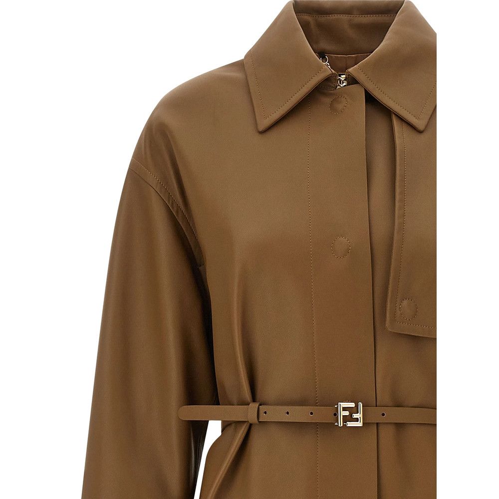 Fendi Fendi BROWN Coats - Leather Coats Size S / US 4 / IT 40 - 4 Thumbnail