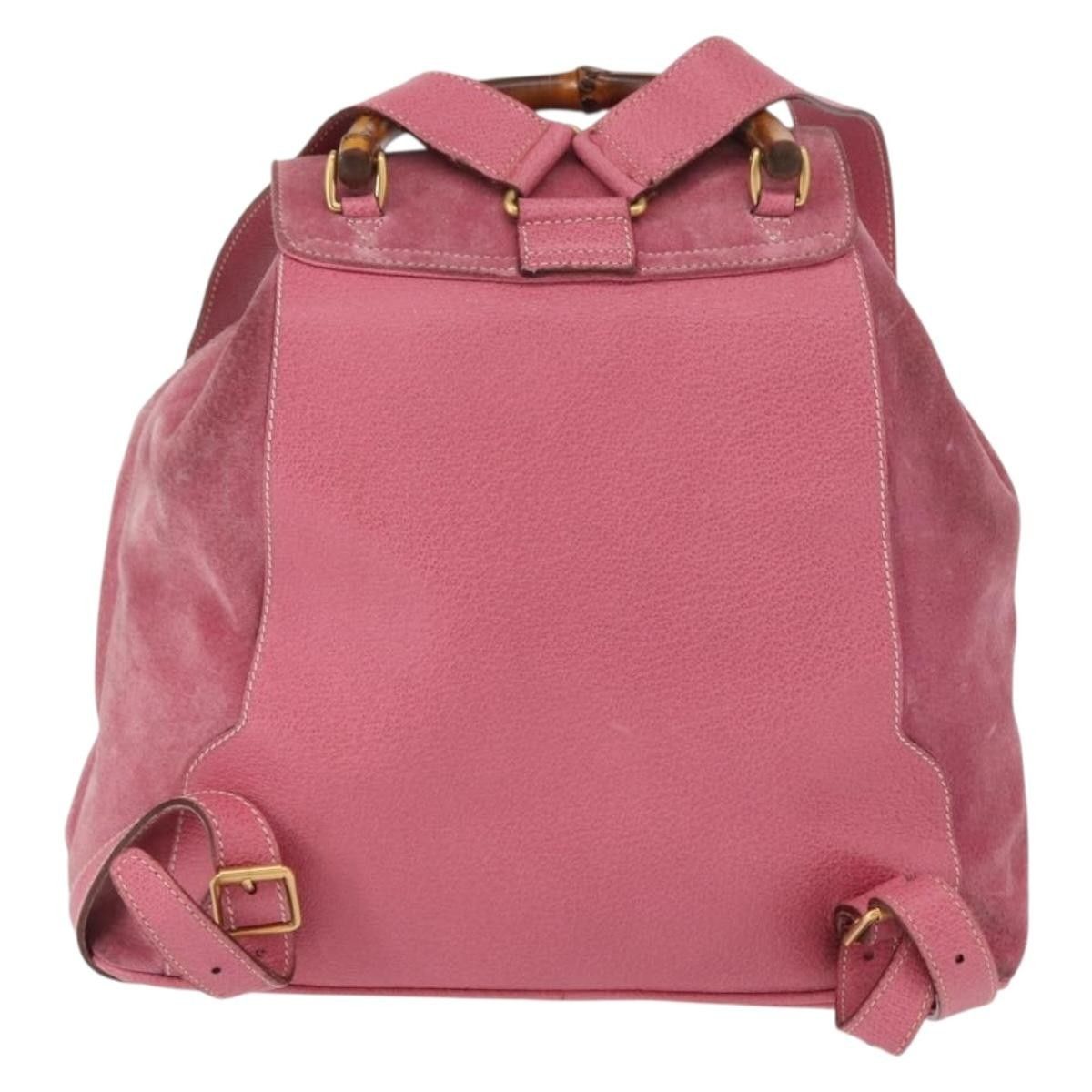 Gucci Gucci Vintage Bamboo Backpack Suede Size ONE SIZE - 2 Thumbnail