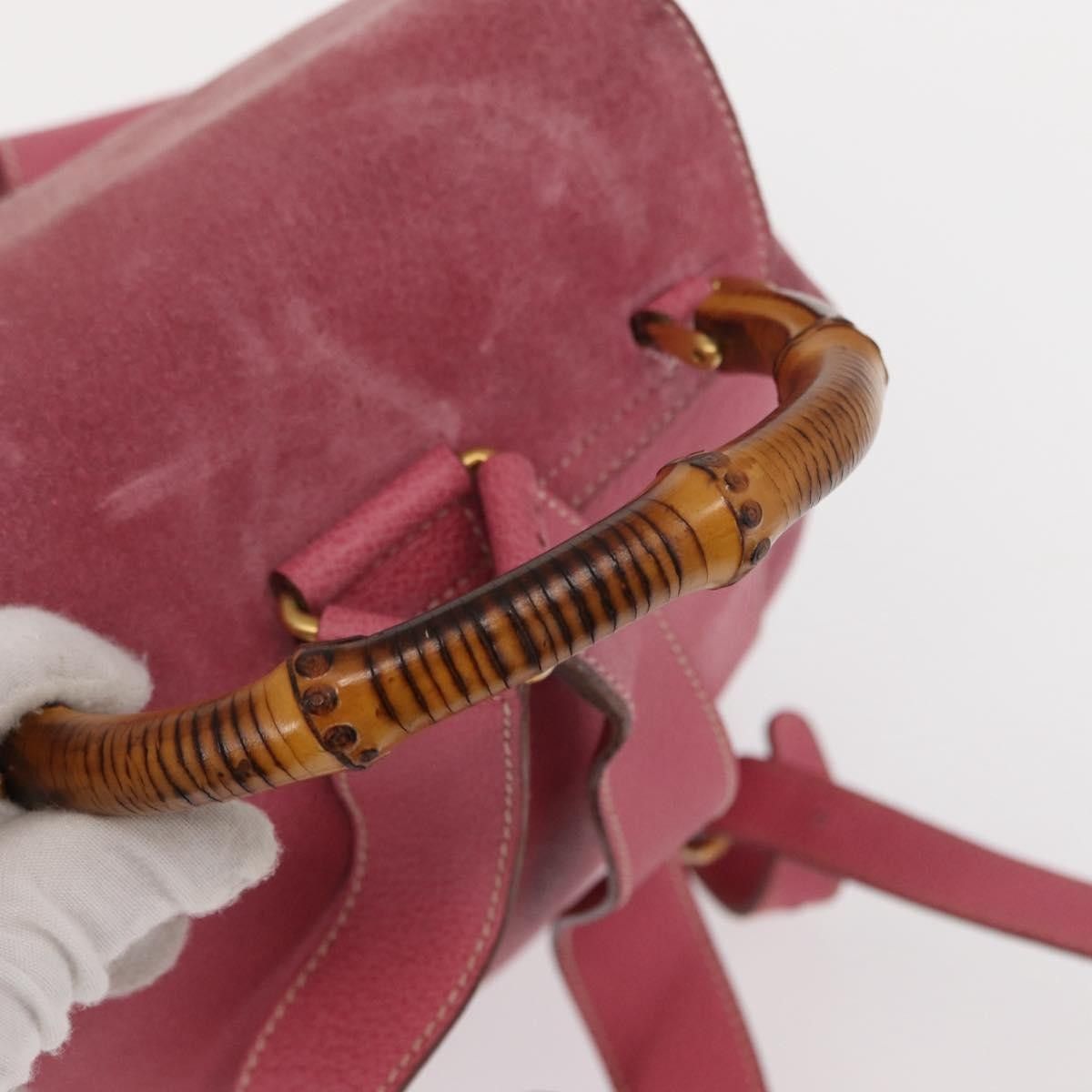 Gucci Gucci Vintage Bamboo Backpack Suede Size ONE SIZE - 7 Thumbnail