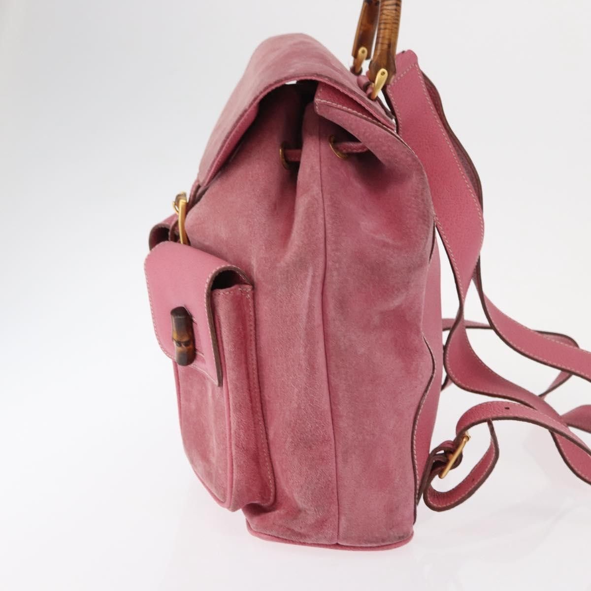 Gucci Gucci Vintage Bamboo Backpack Suede Size ONE SIZE - 3 Thumbnail