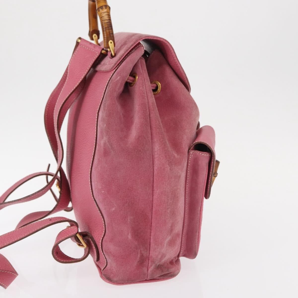 Gucci Gucci Vintage Bamboo Backpack Suede Size ONE SIZE - 4 Thumbnail