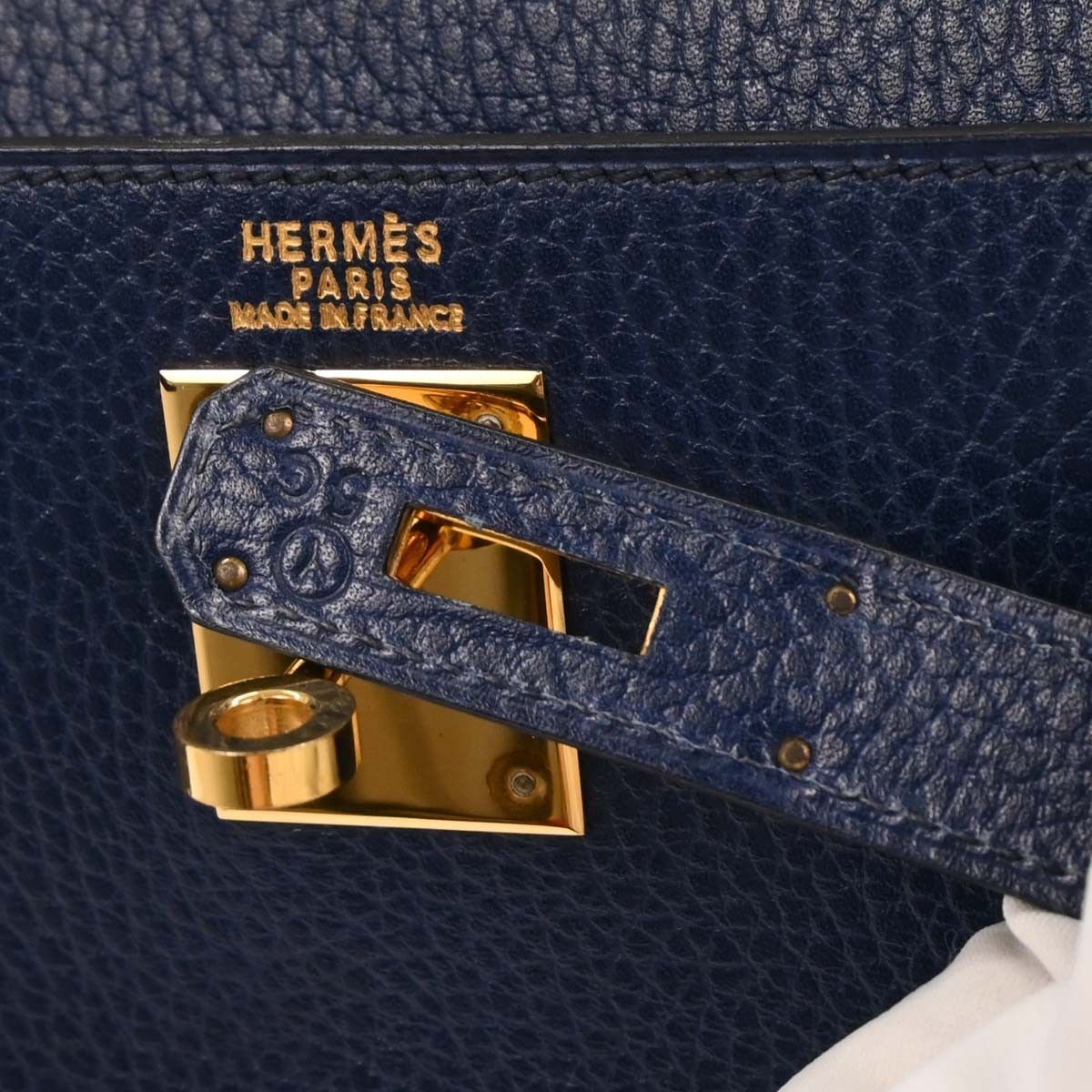 Hermes Hermes Kelly Handbag Blue Ardennes with Gold Hardware Size ONE SIZE - 4 Thumbnail