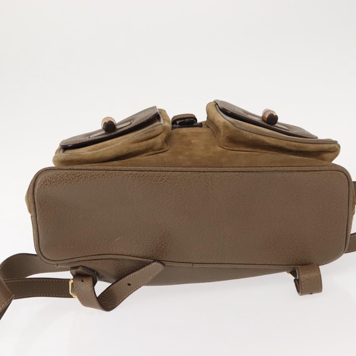 Gucci Gucci Vintage Bamboo Backpack Suede Size ONE SIZE - 14 Thumbnail