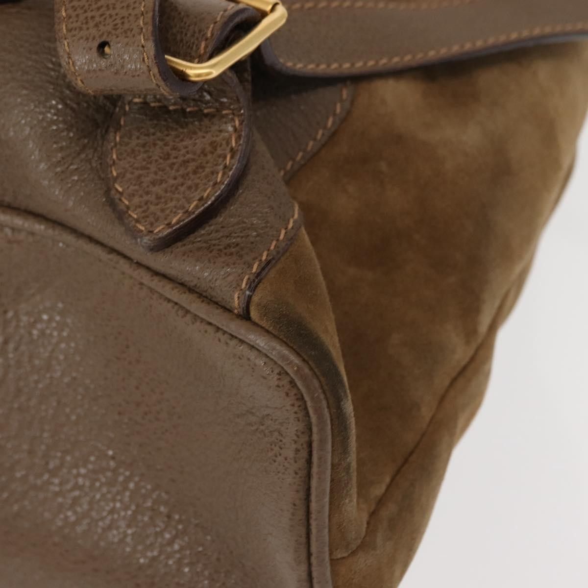 Gucci Gucci Vintage Bamboo Backpack Suede Size ONE SIZE - 11 Thumbnail