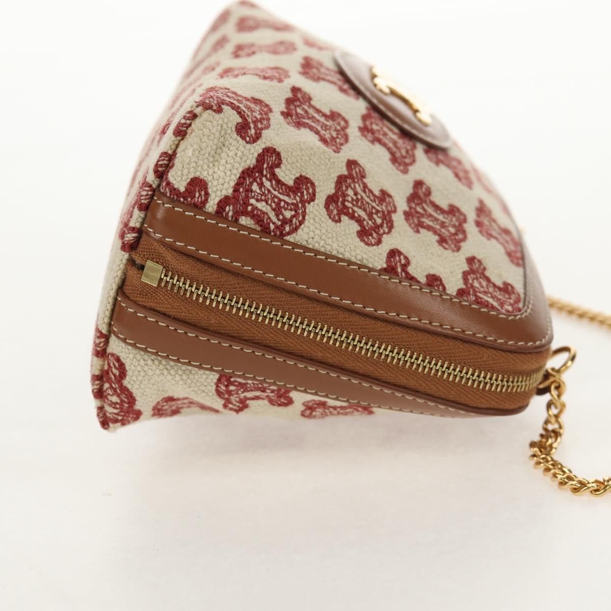 Celine Celine Triomphe Chain Shoulder Bag Triomphe Coated Canvas Size ONE SIZE - 3 Thumbnail