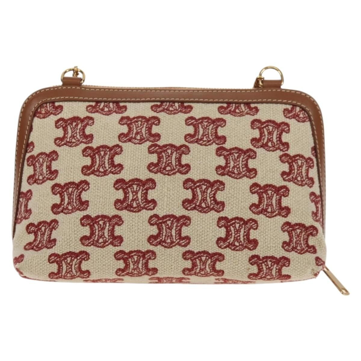 Celine Celine Triomphe Chain Shoulder Bag Triomphe Coated Canvas Size ONE SIZE - 2 Thumbnail