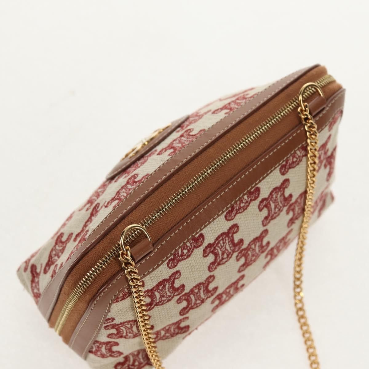 Celine Celine Triomphe Chain Shoulder Bag Triomphe Coated Canvas Size ONE SIZE - 15 Thumbnail