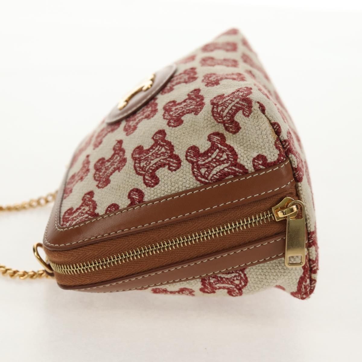Celine Celine Triomphe Chain Shoulder Bag Triomphe Coated Canvas Size ONE SIZE - 4 Thumbnail