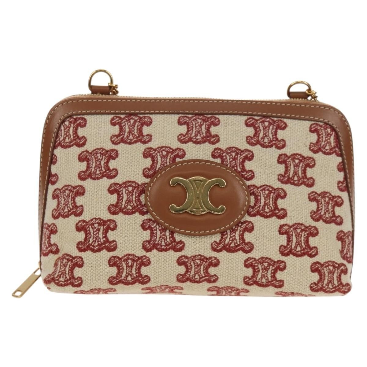 Celine Celine Triomphe Chain Shoulder Bag Triomphe Coated Canvas Size ONE SIZE - 20 Thumbnail