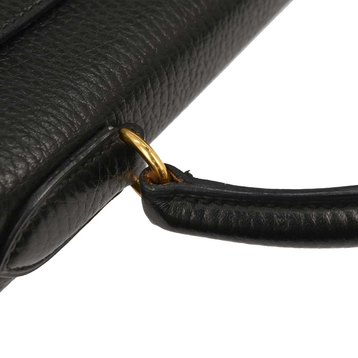 Hermes Hermes Kelly Handbag Black Ardennes with Gold Hardware Size ONE SIZE - 8 Thumbnail