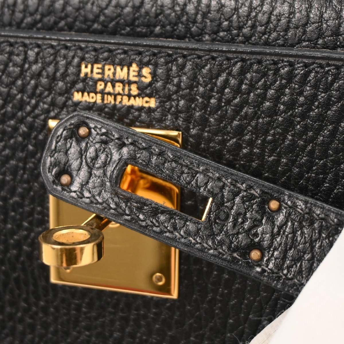 Hermes Hermes Kelly Handbag Black Ardennes with Gold Hardware Size ONE SIZE - 4 Thumbnail