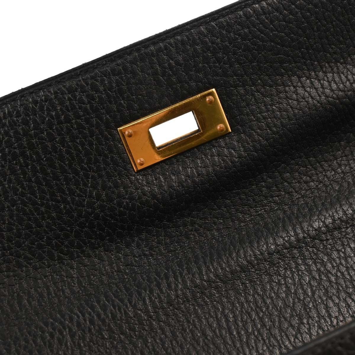 Hermes Hermes Kelly Handbag Black Ardennes with Gold Hardware Size ONE SIZE - 9 Thumbnail
